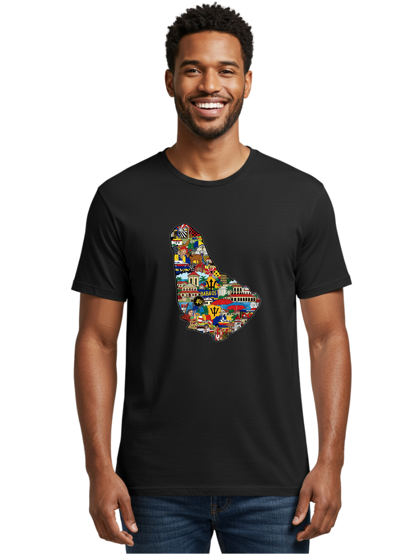 Barbados-Collage Men'S Graphic Tee, 100% Cotton, Comfortable Casual Summer Wear, Machine Washable, Vintage Camera, Old Camera, Antique Camera, Black Camera, Classic Photography, Photography Equipment, Nostalgic Device, Film Camera, Camera Art Bal752