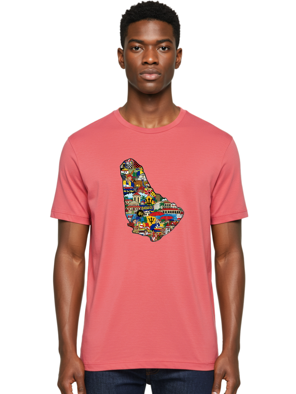 Barbados-Collage Men'S Graphic Tee, 100% Cotton, Comfortable Casual Summer Wear, Machine Washable, Vintage Camera, Old Camera, Antique Camera, Black Camera, Classic Photography, Photography Equipment, Nostalgic Device, Film Camera, Camera Art Bal752