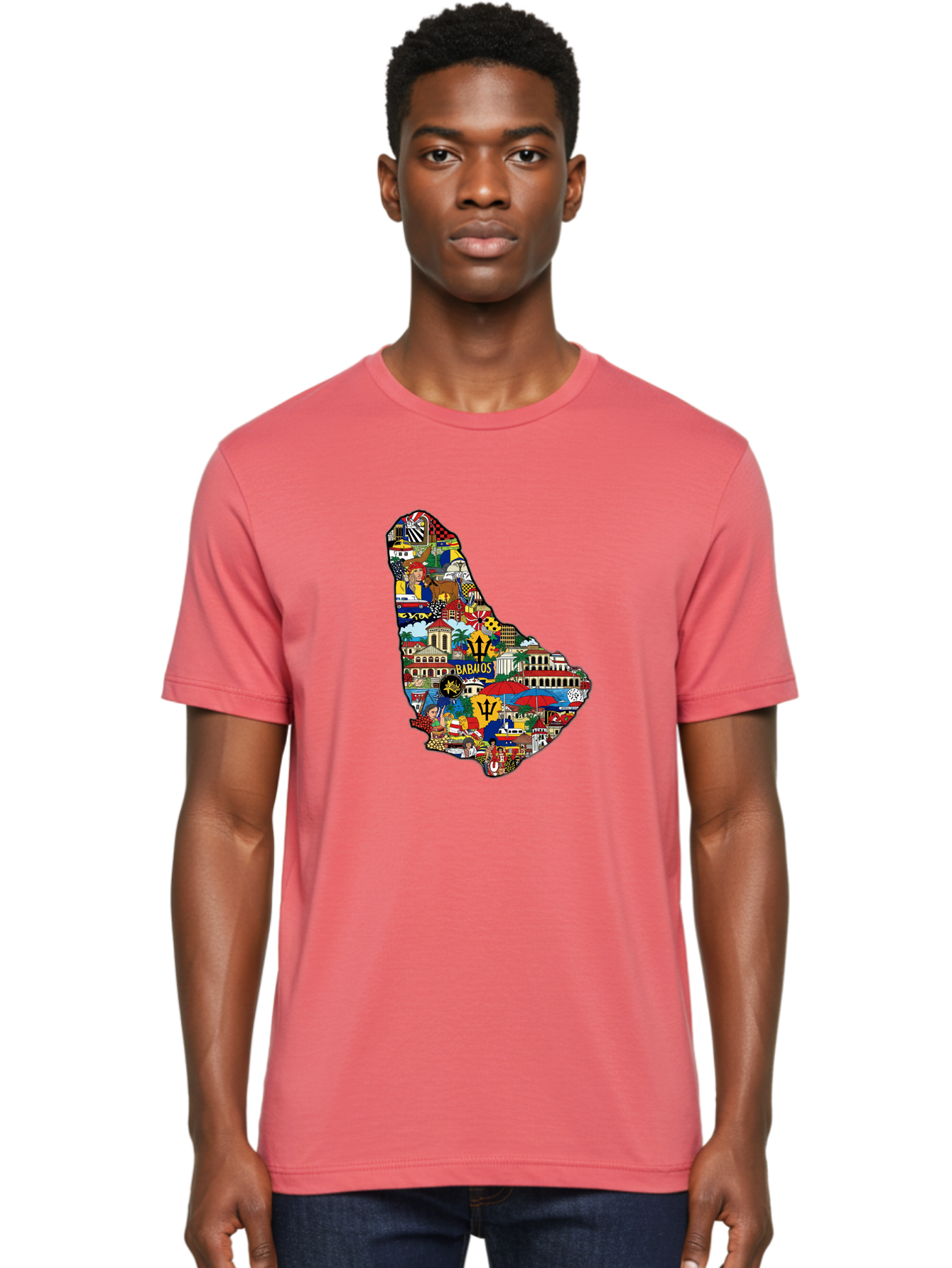 Barbados-Collage Men'S Graphic Tee, 100% Cotton, Comfortable Casual Summer Wear, Machine Washable, Vintage Camera, Old Camera, Antique Camera, Black Camera, Classic Photography, Photography Equipment, Nostalgic Device, Film Camera, Camera Art Bal752