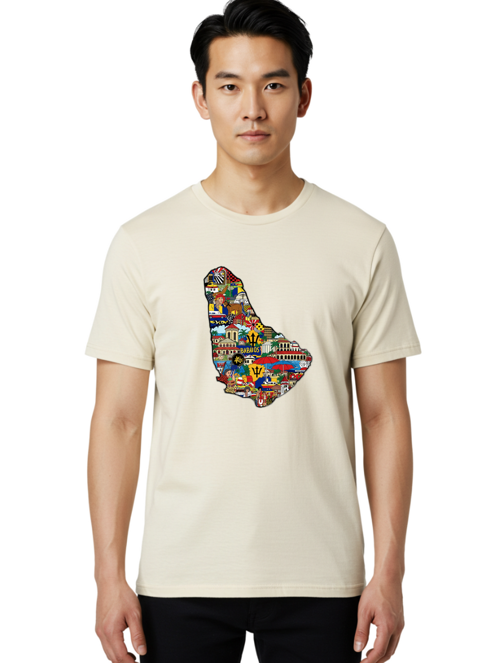 Barbados-Collage Men'S Graphic Tee, 100% Cotton, Comfortable Casual Summer Wear, Machine Washable, Vintage Camera, Old Camera, Antique Camera, Black Camera, Classic Photography, Photography Equipment, Nostalgic Device, Film Camera, Camera Art Bal752