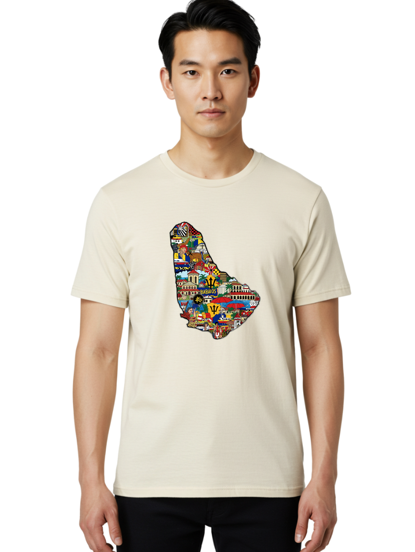 Barbados-Collage Men'S Graphic Tee, 100% Cotton, Comfortable Casual Summer Wear, Machine Washable, Vintage Camera, Old Camera, Antique Camera, Black Camera, Classic Photography, Photography Equipment, Nostalgic Device, Film Camera, Camera Art Bal752