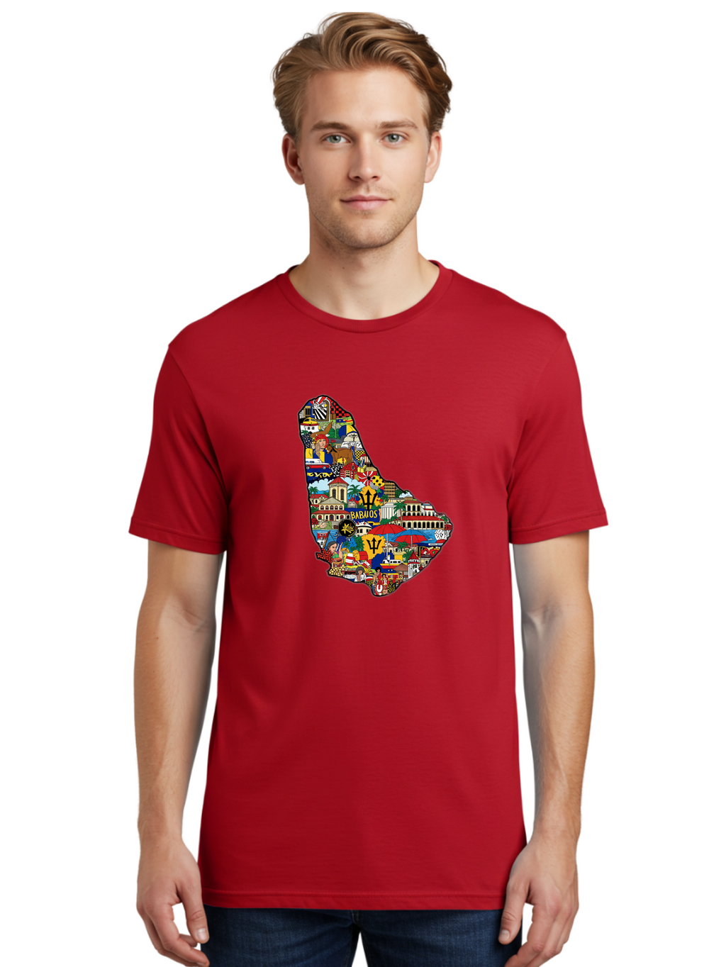 Barbados-Collage Men'S Graphic Tee, 100% Cotton, Comfortable Casual Summer Wear, Machine Washable, Vintage Camera, Old Camera, Antique Camera, Black Camera, Classic Photography, Photography Equipment, Nostalgic Device, Film Camera, Camera Art Bal752