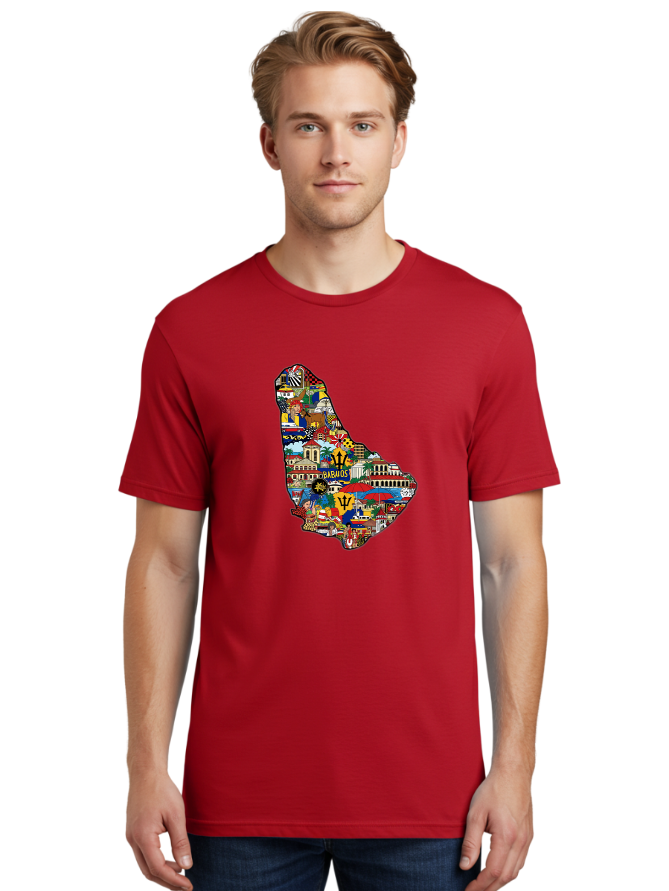 Barbados-Collage Men'S Graphic Tee, 100% Cotton, Comfortable Casual Summer Wear, Machine Washable, Vintage Camera, Old Camera, Antique Camera, Black Camera, Classic Photography, Photography Equipment, Nostalgic Device, Film Camera, Camera Art Bal752