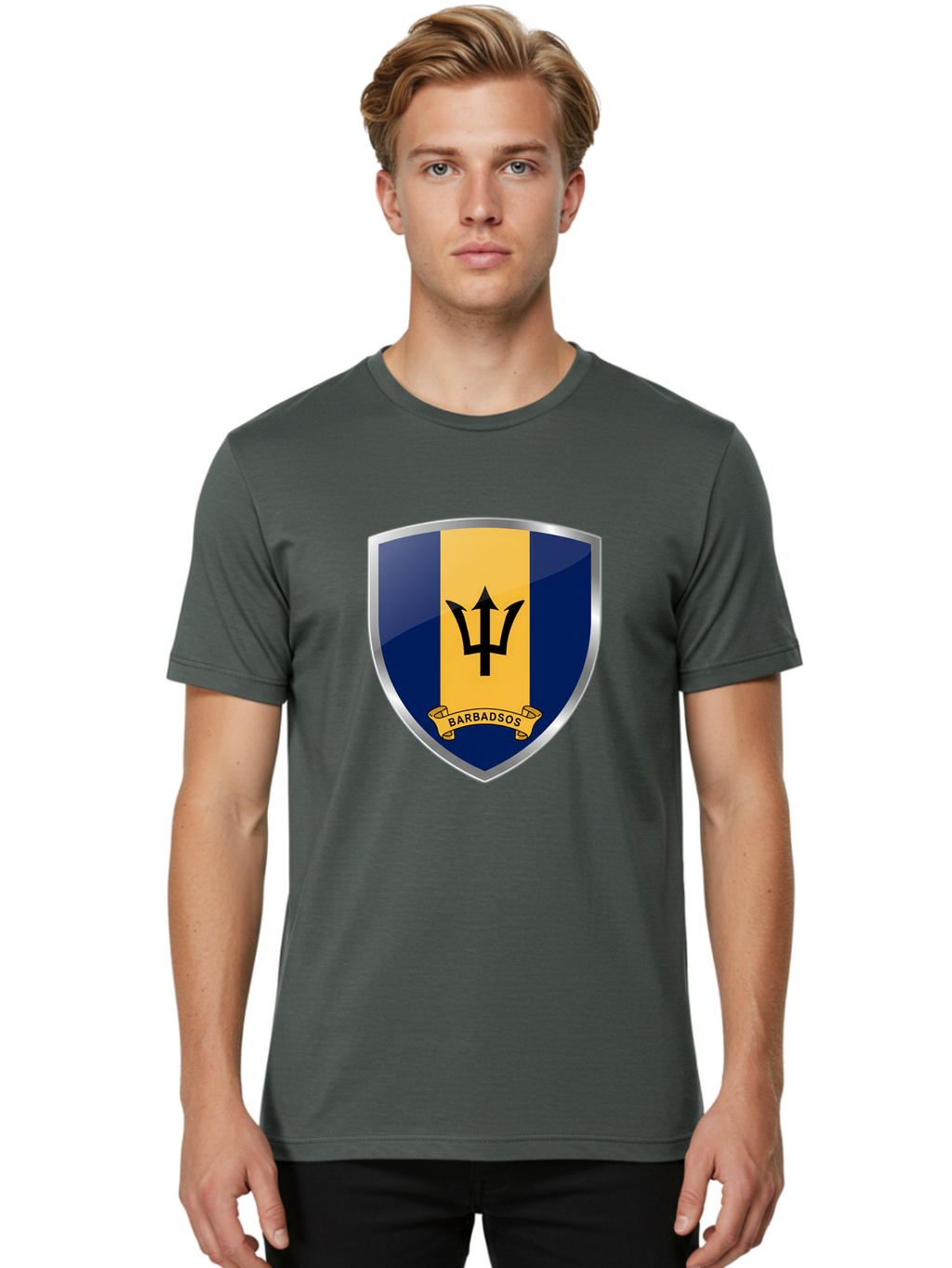 Barbados-Crest Men'S Graphic Tee, 100% Cotton, Comfortable Casual Summer Wear, Machine Washable, Vintage Camera, Old Camera, Antique Camera, Black Camera, Classic Photography, Photography Equipment, Nostalgic Device, Film Camera, Camera Art Bal753