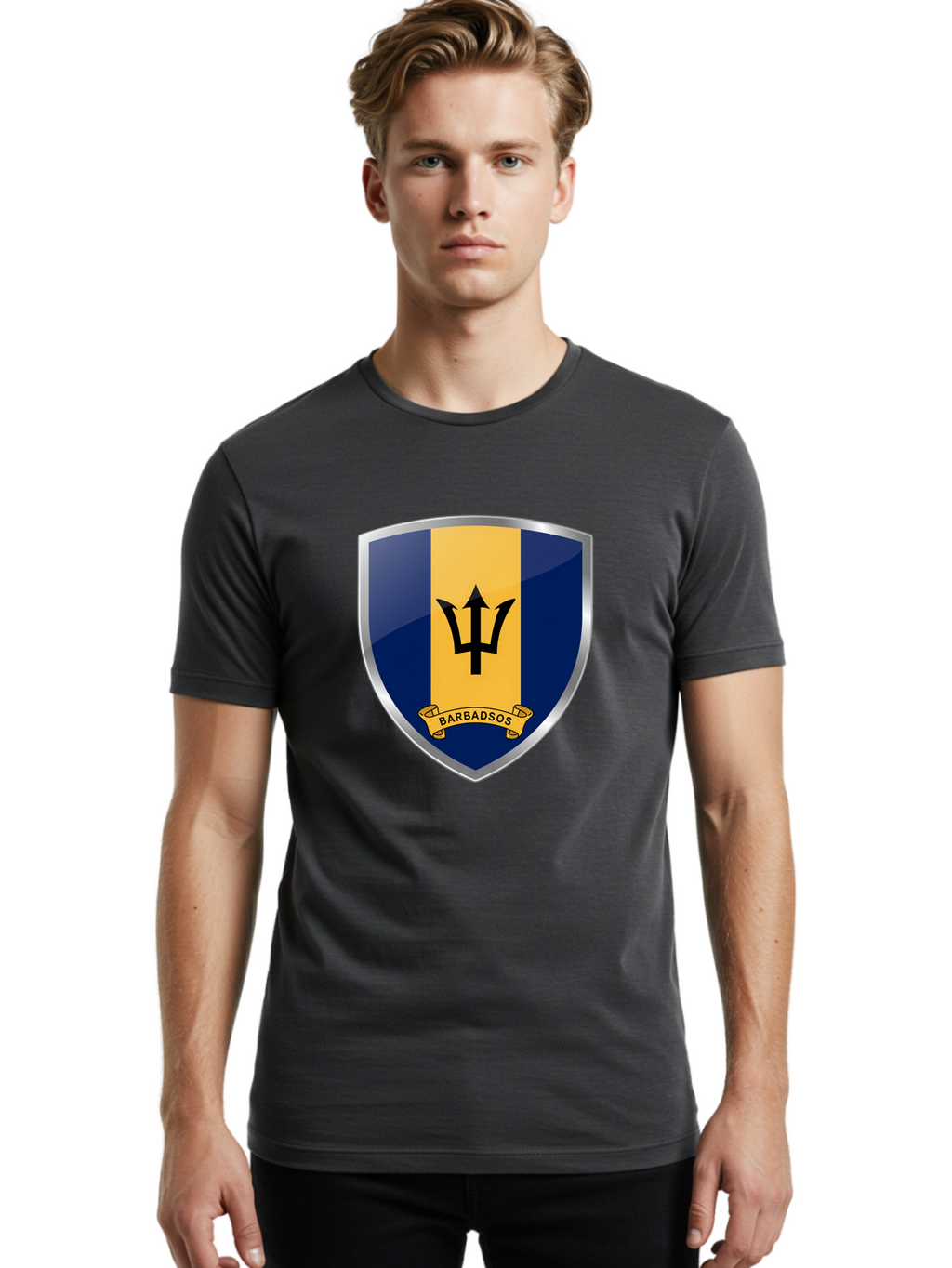 Barbados-Crest Men'S Graphic Tee, 100% Cotton, Comfortable Casual Summer Wear, Machine Washable, Vintage Camera, Old Camera, Antique Camera, Black Camera, Classic Photography, Photography Equipment, Nostalgic Device, Film Camera, Camera Art Bal753