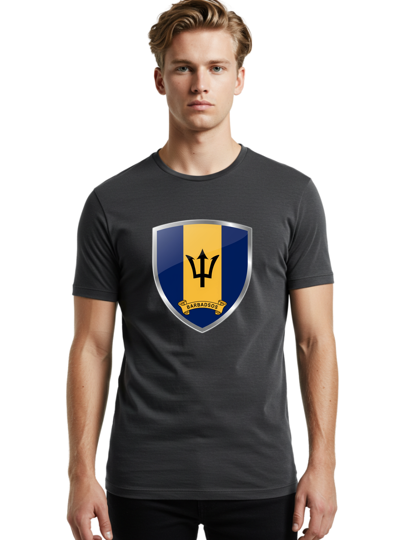 Barbados-Crest Men'S Graphic Tee, 100% Cotton, Comfortable Casual Summer Wear, Machine Washable, Vintage Camera, Old Camera, Antique Camera, Black Camera, Classic Photography, Photography Equipment, Nostalgic Device, Film Camera, Camera Art Bal753