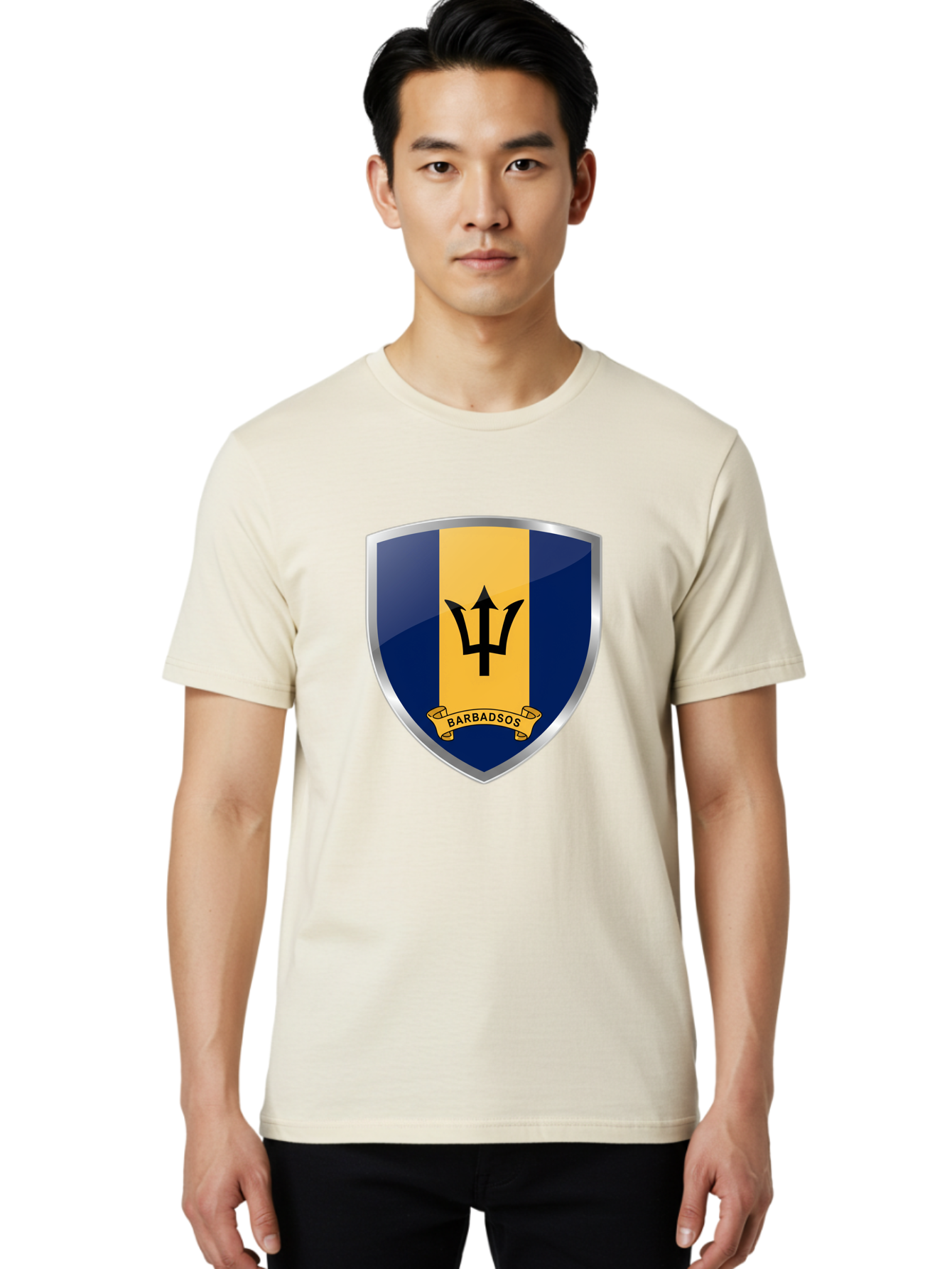 Barbados-Crest Men'S Graphic Tee, 100% Cotton, Comfortable Casual Summer Wear, Machine Washable, Vintage Camera, Old Camera, Antique Camera, Black Camera, Classic Photography, Photography Equipment, Nostalgic Device, Film Camera, Camera Art Bal753