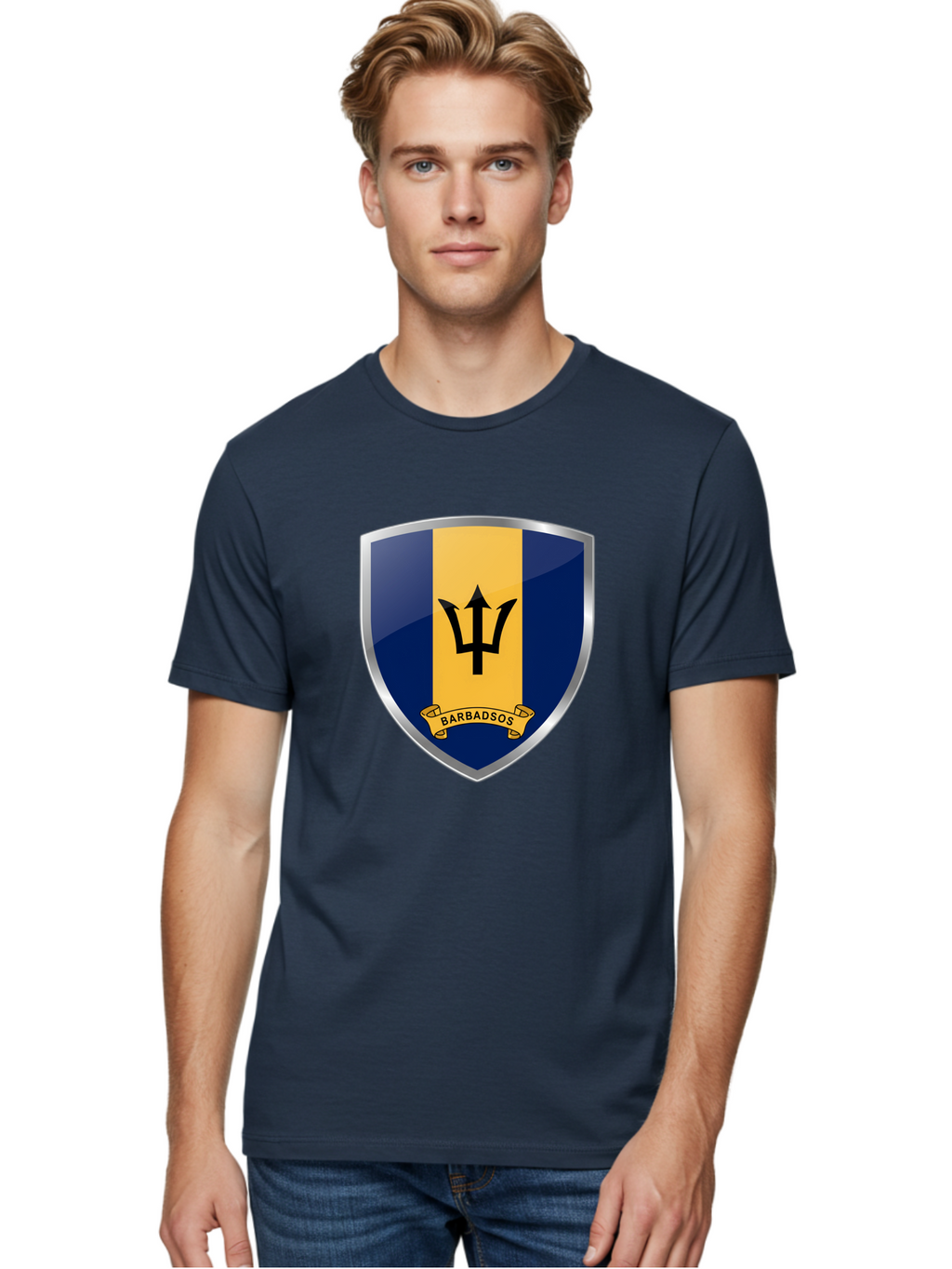 Barbados-Crest Men'S Graphic Tee, 100% Cotton, Comfortable Casual Summer Wear, Machine Washable, Vintage Camera, Old Camera, Antique Camera, Black Camera, Classic Photography, Photography Equipment, Nostalgic Device, Film Camera, Camera Art Bal753