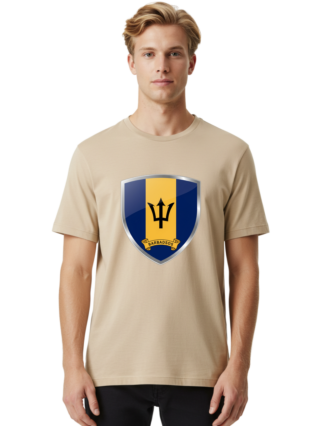 Barbados-Crest Men'S Graphic Tee, 100% Cotton, Comfortable Casual Summer Wear, Machine Washable, Vintage Camera, Old Camera, Antique Camera, Black Camera, Classic Photography, Photography Equipment, Nostalgic Device, Film Camera, Camera Art Bal753