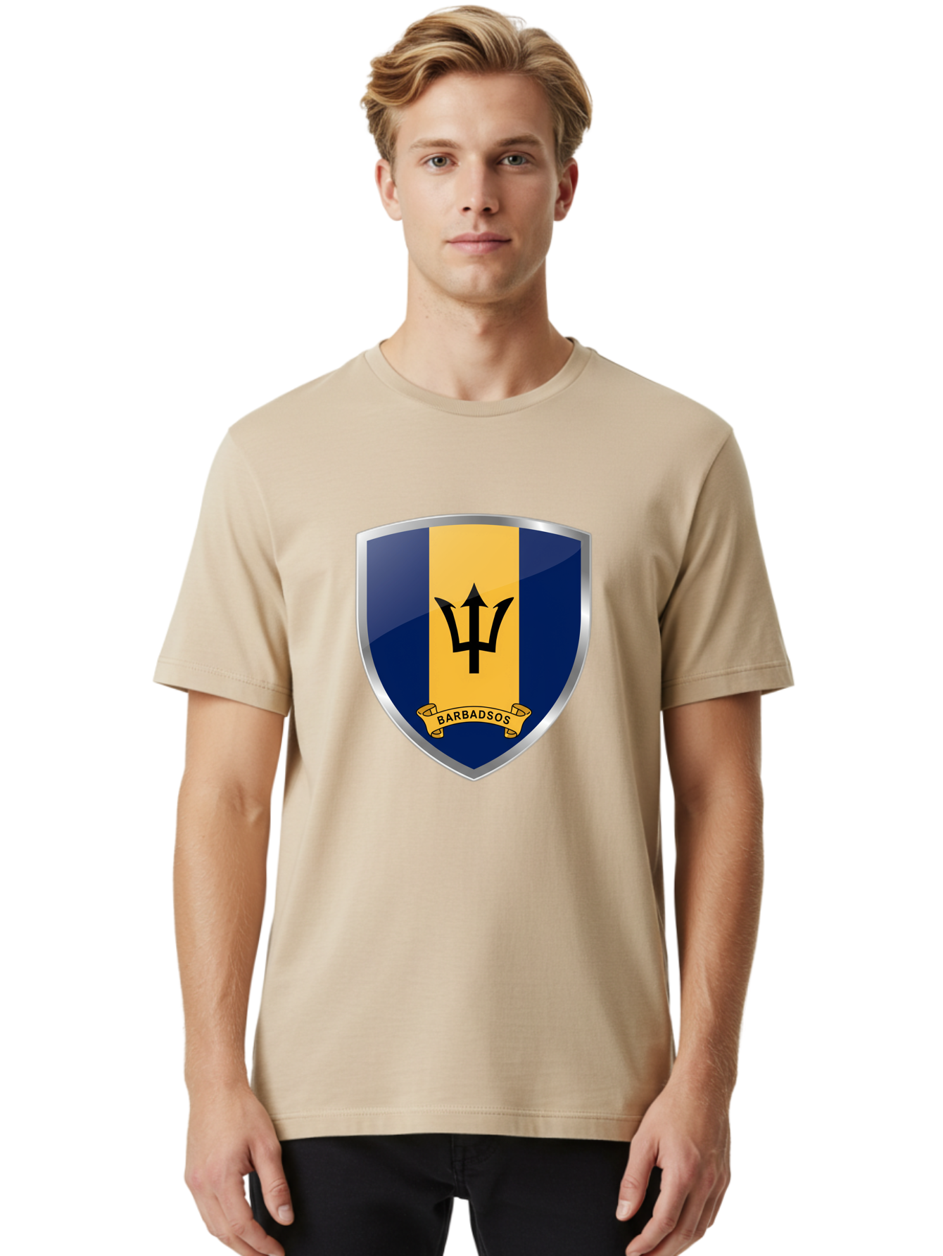 Barbados-Crest Men'S Graphic Tee, 100% Cotton, Comfortable Casual Summer Wear, Machine Washable, Vintage Camera, Old Camera, Antique Camera, Black Camera, Classic Photography, Photography Equipment, Nostalgic Device, Film Camera, Camera Art Bal753