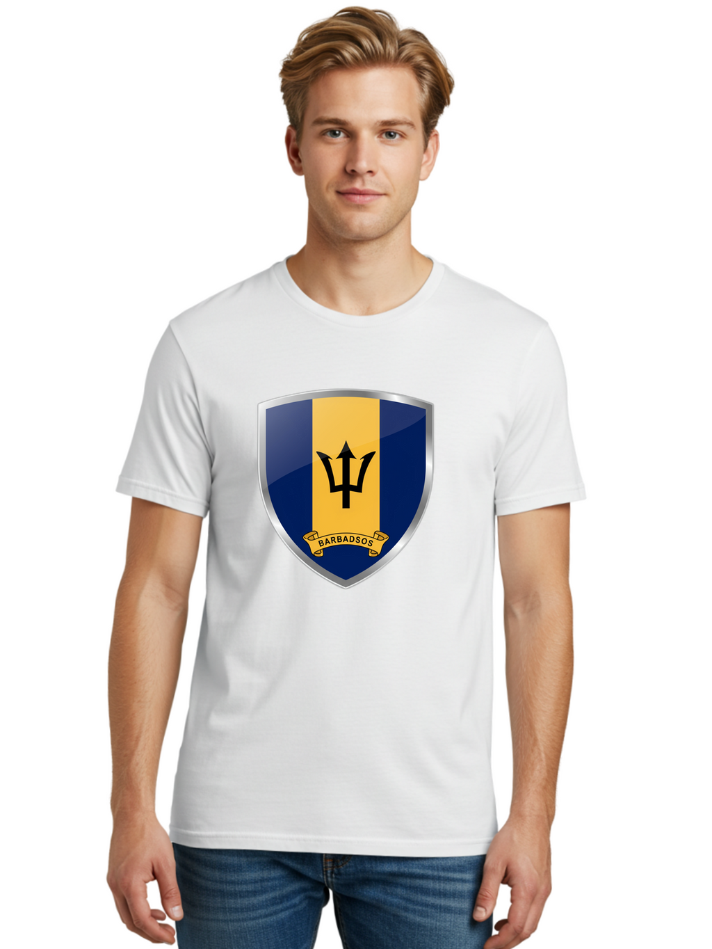 Barbados-Crest Men'S Graphic Tee, 100% Cotton, Comfortable Casual Summer Wear, Machine Washable, Vintage Camera, Old Camera, Antique Camera, Black Camera, Classic Photography, Photography Equipment, Nostalgic Device, Film Camera, Camera Art Bal753