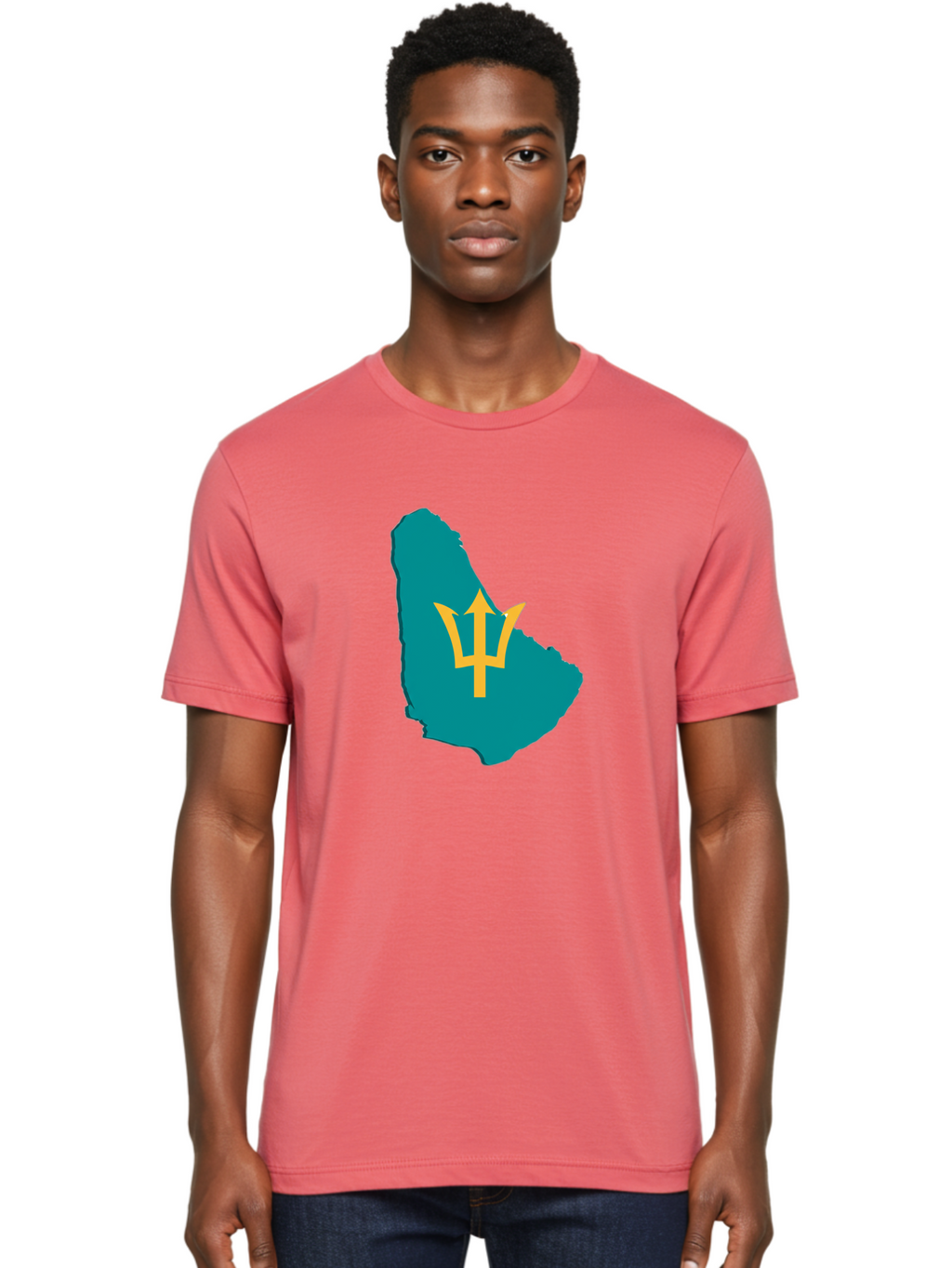 Barbados-Trident Men'S Graphic Tee, 100% Cotton, Comfortable Casual Summer Wear, Machine Washable, Vintage Camera, Old Camera, Antique Camera, Black Camera, Classic Photography, Photography Equipment, Nostalgic Device, Film Camera, Camera Art Bal754