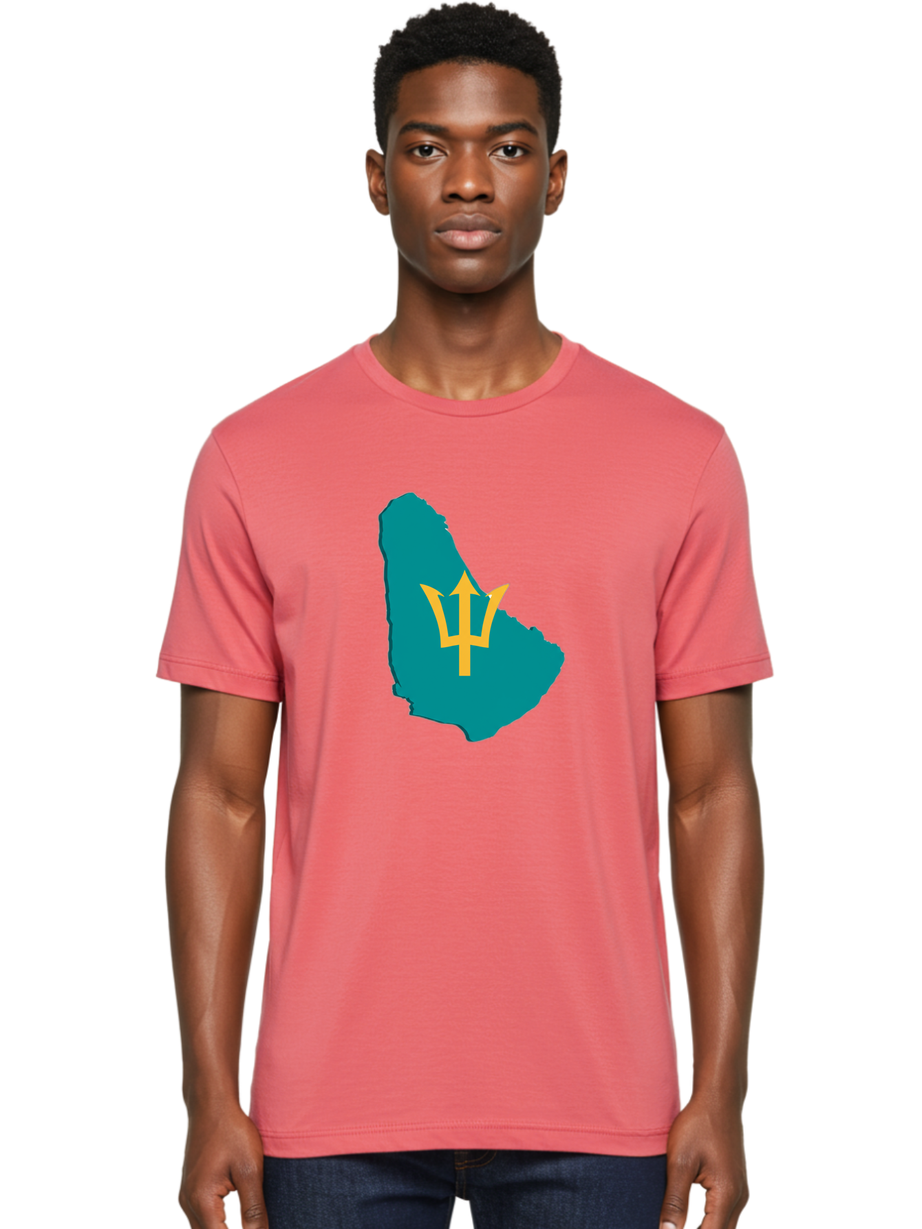 Barbados-Trident Men'S Graphic Tee, 100% Cotton, Comfortable Casual Summer Wear, Machine Washable, Vintage Camera, Old Camera, Antique Camera, Black Camera, Classic Photography, Photography Equipment, Nostalgic Device, Film Camera, Camera Art Bal754