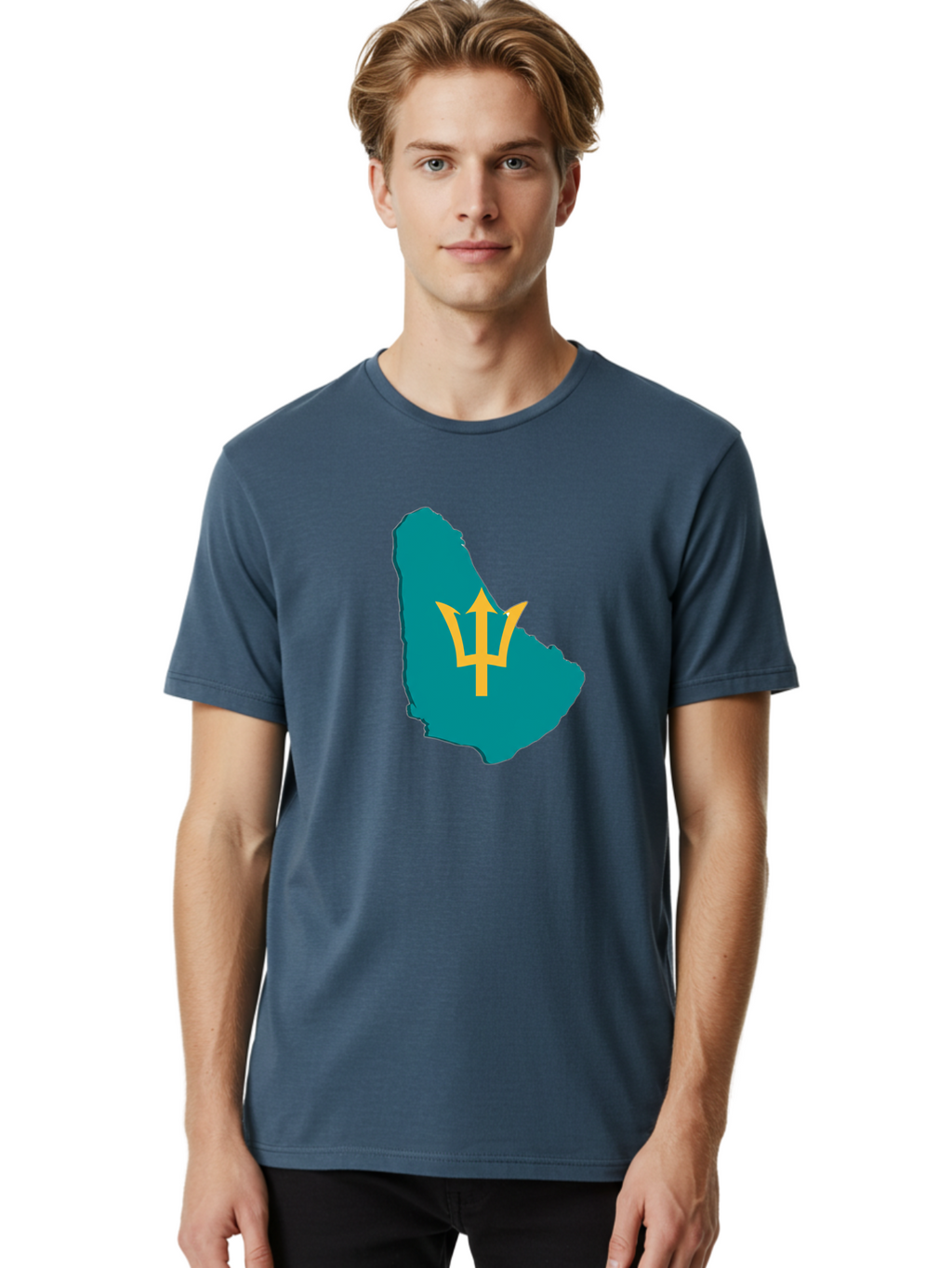 Barbados-Trident Men'S Graphic Tee, 100% Cotton, Comfortable Casual Summer Wear, Machine Washable, Vintage Camera, Old Camera, Antique Camera, Black Camera, Classic Photography, Photography Equipment, Nostalgic Device, Film Camera, Camera Art Bal754