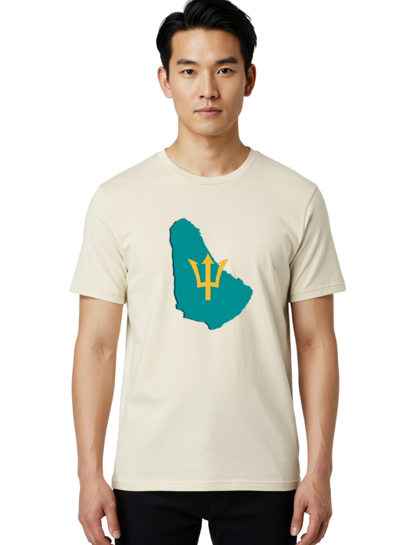Barbados-Trident Men'S Graphic Tee, 100% Cotton, Comfortable Casual Summer Wear, Machine Washable, Vintage Camera, Old Camera, Antique Camera, Black Camera, Classic Photography, Photography Equipment, Nostalgic Device, Film Camera, Camera Art Bal754
