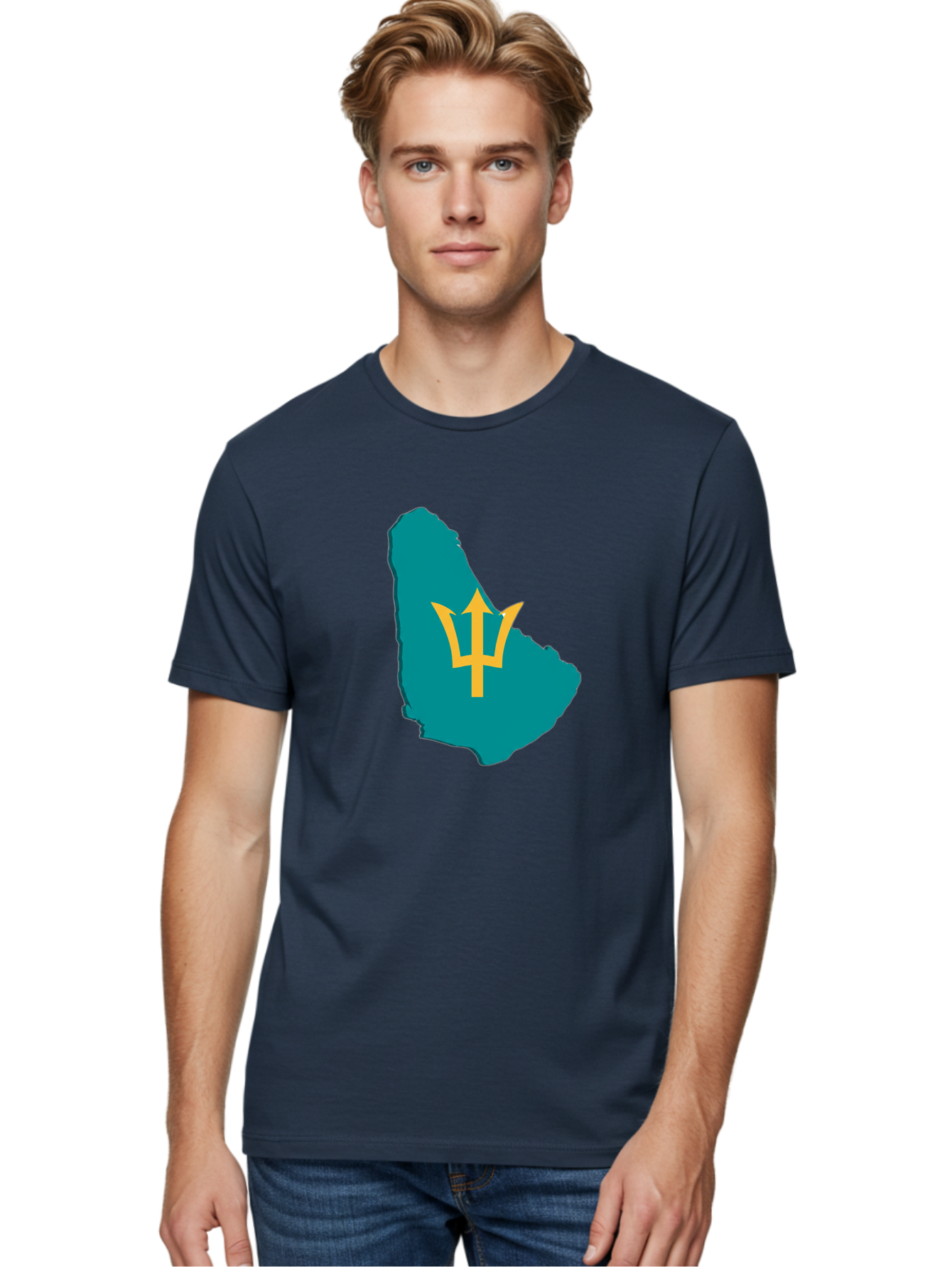Barbados-Trident Men'S Graphic Tee, 100% Cotton, Comfortable Casual Summer Wear, Machine Washable, Vintage Camera, Old Camera, Antique Camera, Black Camera, Classic Photography, Photography Equipment, Nostalgic Device, Film Camera, Camera Art Bal754