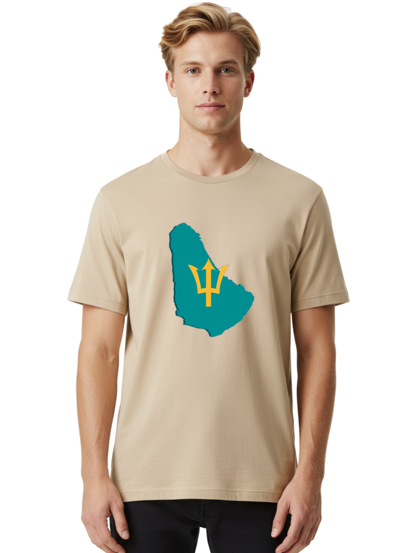 Barbados-Trident Men'S Graphic Tee, 100% Cotton, Comfortable Casual Summer Wear, Machine Washable, Vintage Camera, Old Camera, Antique Camera, Black Camera, Classic Photography, Photography Equipment, Nostalgic Device, Film Camera, Camera Art Bal754