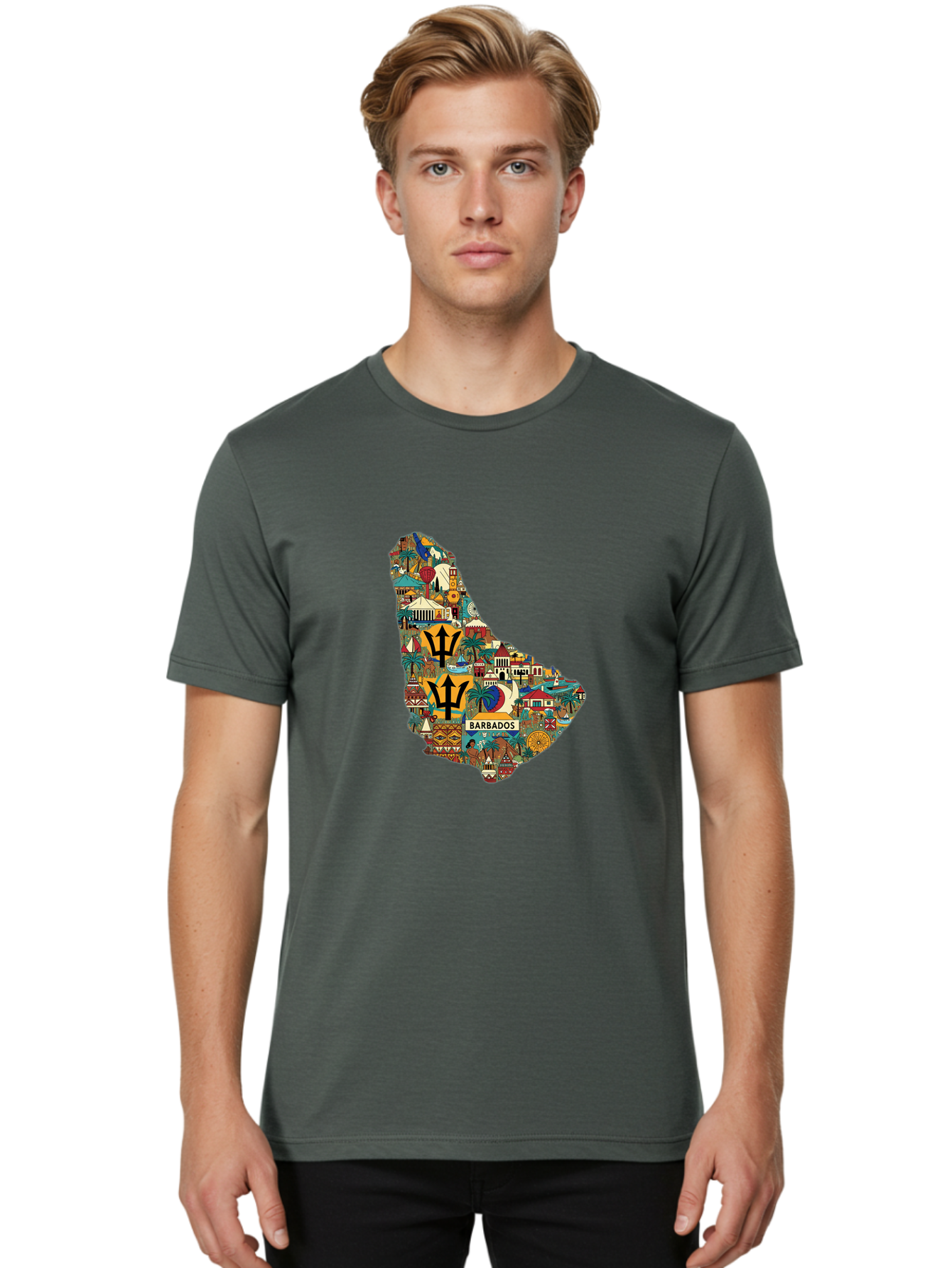 Barbados Men'S Graphic Tee, 100% Cotton, Comfortable Casual Summer Wear, Machine Washable, Vintage Camera, Old Camera, Antique Camera, Black Camera, Classic Photography, Photography Equipment, Nostalgic Device, Film Camera, Camera Art Bal755