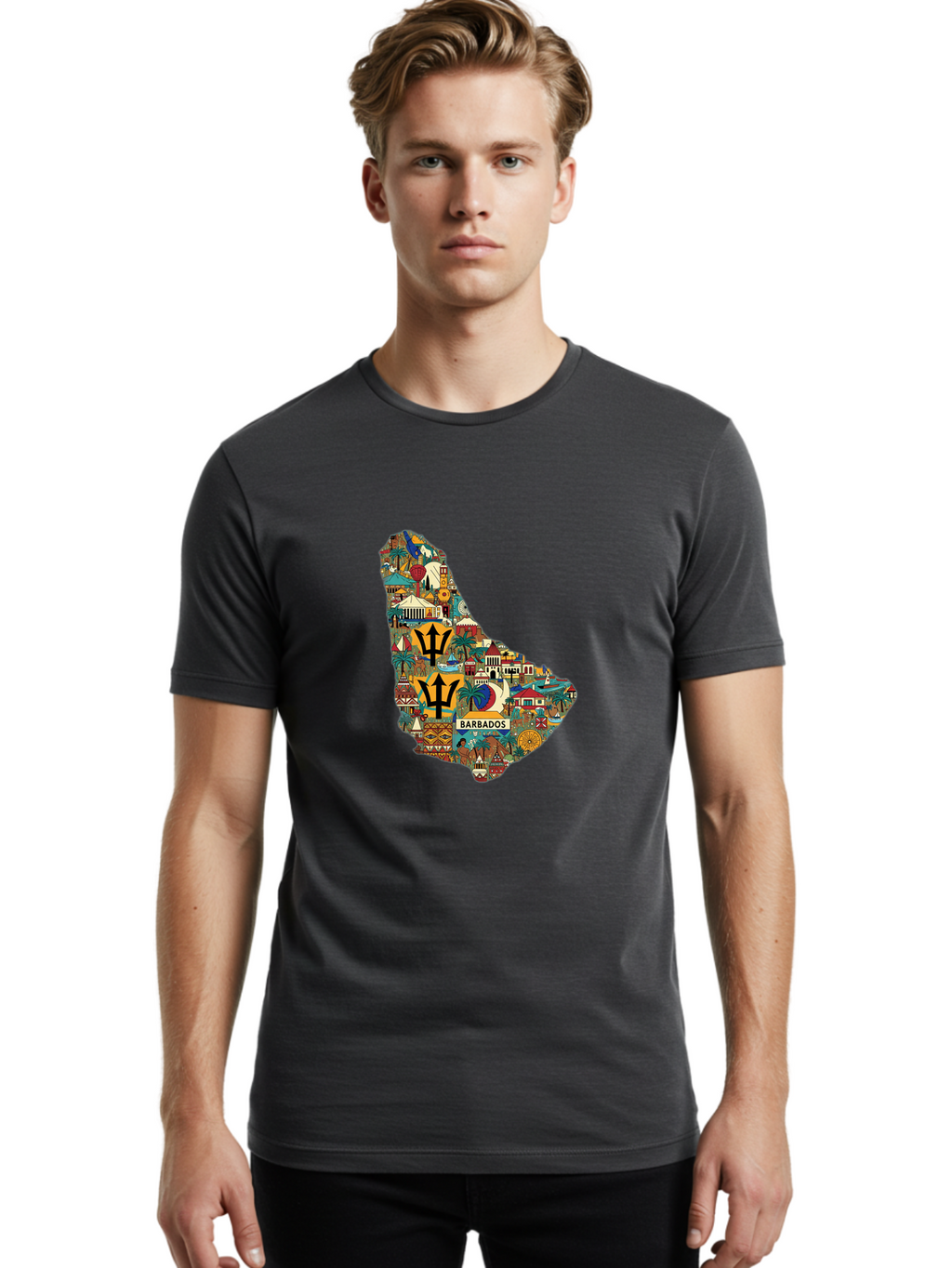 Barbados Men'S Graphic Tee, 100% Cotton, Comfortable Casual Summer Wear, Machine Washable, Vintage Camera, Old Camera, Antique Camera, Black Camera, Classic Photography, Photography Equipment, Nostalgic Device, Film Camera, Camera Art Bal755