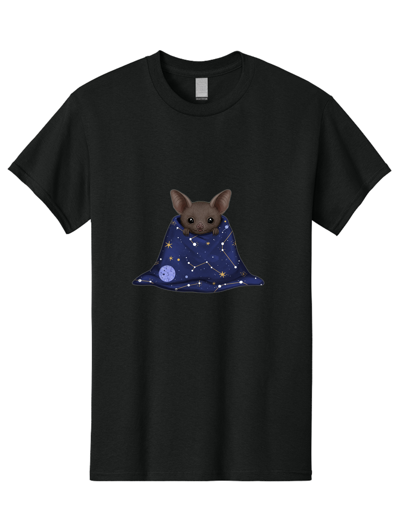 Bat-In-A-Starry-Blanket-1 Men'S Graphic Tee, 100% Cotton, Comfortable Casual Summer Wear, Machine Washable, Vintage Camera, Old Camera, Antique Camera, Black Camera, Classic Photography, Photography Equipment, Nostalgic Device, Film Camera, Bal761
