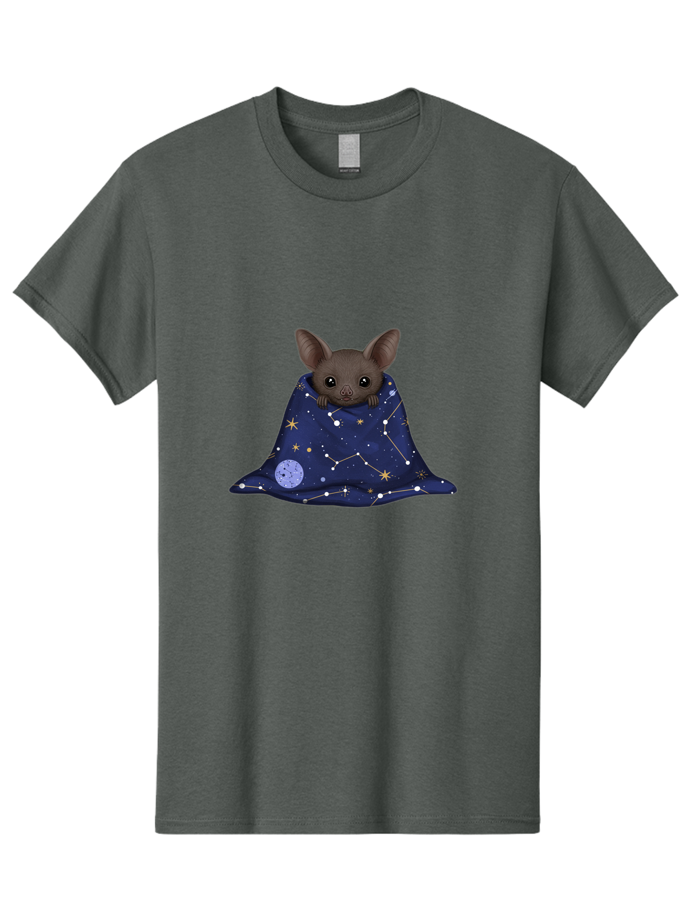 Bat-In-A-Starry-Blanket-1 Men'S Graphic Tee, 100% Cotton, Comfortable Casual Summer Wear, Machine Washable, Vintage Camera, Old Camera, Antique Camera, Black Camera, Classic Photography, Photography Equipment, Nostalgic Device, Film Camera, Bal761