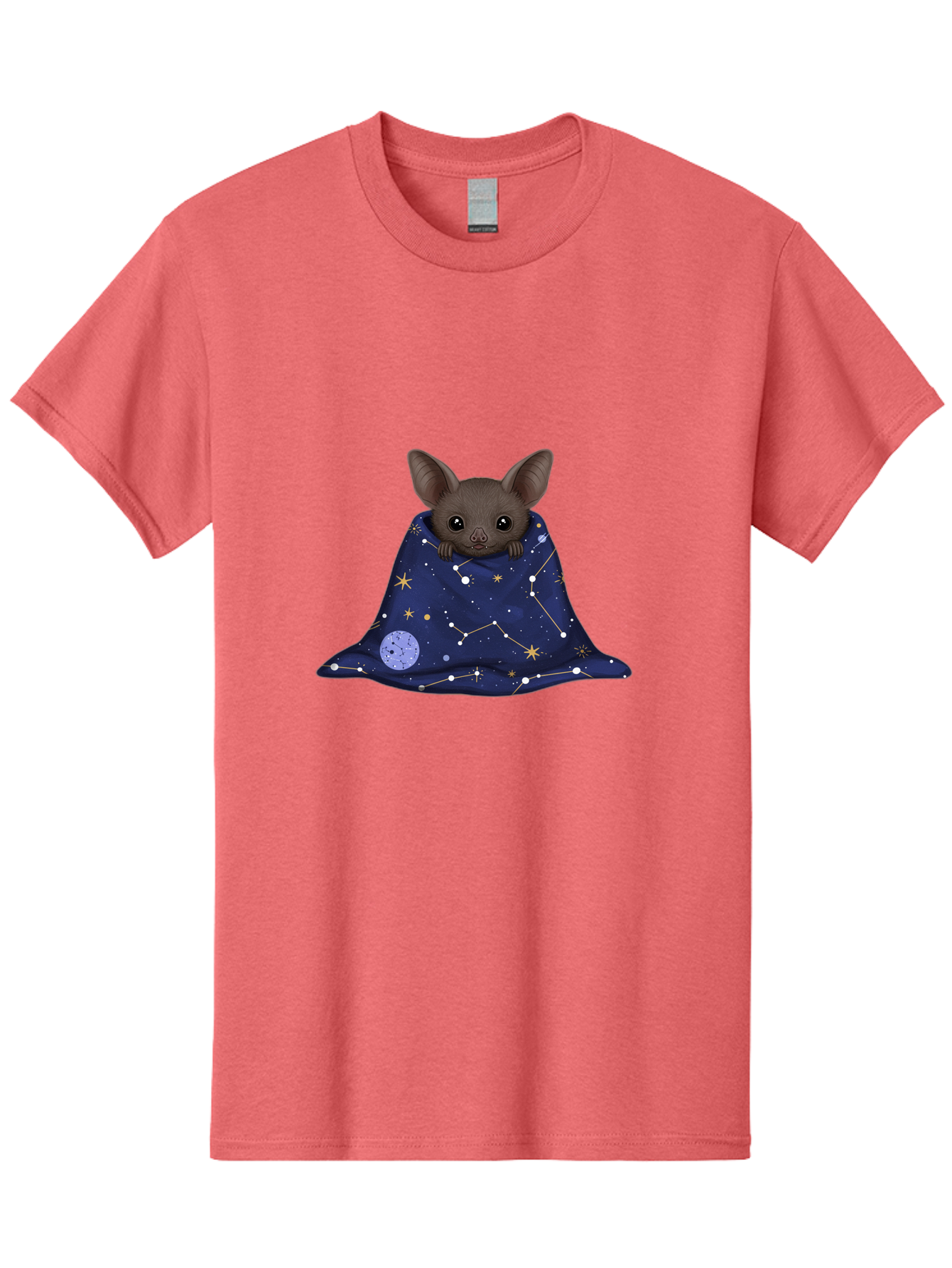 Bat-In-A-Starry-Blanket-1 Men'S Graphic Tee, 100% Cotton, Comfortable Casual Summer Wear, Machine Washable, Vintage Camera, Old Camera, Antique Camera, Black Camera, Classic Photography, Photography Equipment, Nostalgic Device, Film Camera, Bal761