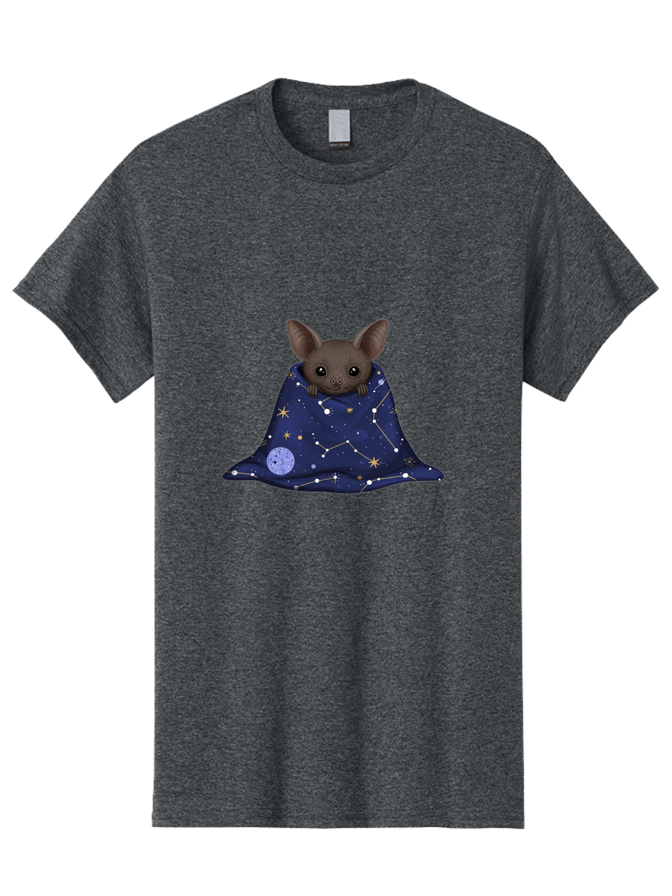 Bat-In-A-Starry-Blanket-1 Men'S Graphic Tee, 100% Cotton, Comfortable Casual Summer Wear, Machine Washable, Vintage Camera, Old Camera, Antique Camera, Black Camera, Classic Photography, Photography Equipment, Nostalgic Device, Film Camera, Bal761