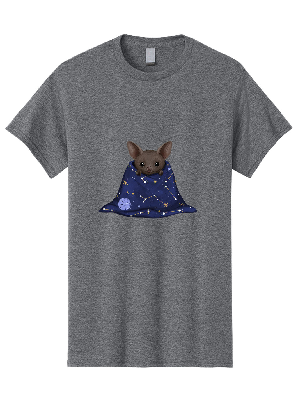 Bat-In-A-Starry-Blanket-1 Men'S Graphic Tee, 100% Cotton, Comfortable Casual Summer Wear, Machine Washable, Vintage Camera, Old Camera, Antique Camera, Black Camera, Classic Photography, Photography Equipment, Nostalgic Device, Film Camera, Bal761