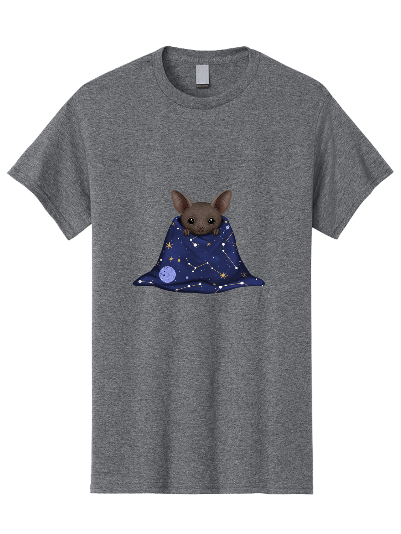 Bat-In-A-Starry-Blanket-1 Men'S Graphic Tee, 100% Cotton, Comfortable Casual Summer Wear, Machine Washable, Vintage Camera, Old Camera, Antique Camera, Black Camera, Classic Photography, Photography Equipment, Nostalgic Device, Film Camera, Bal761