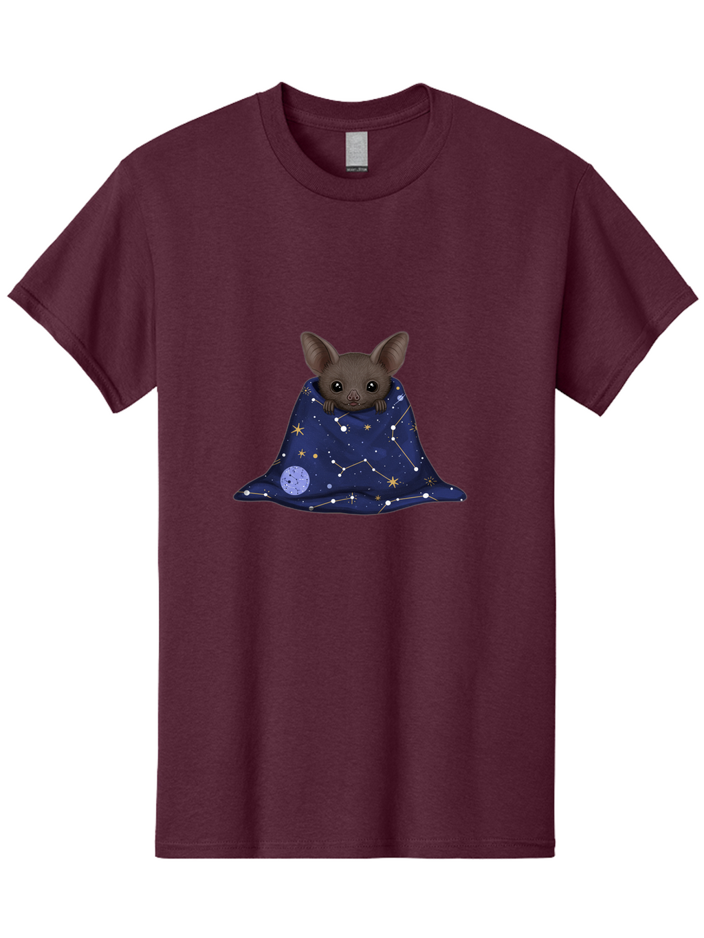 Bat-In-A-Starry-Blanket-1 Men'S Graphic Tee, 100% Cotton, Comfortable Casual Summer Wear, Machine Washable, Vintage Camera, Old Camera, Antique Camera, Black Camera, Classic Photography, Photography Equipment, Nostalgic Device, Film Camera, Bal761