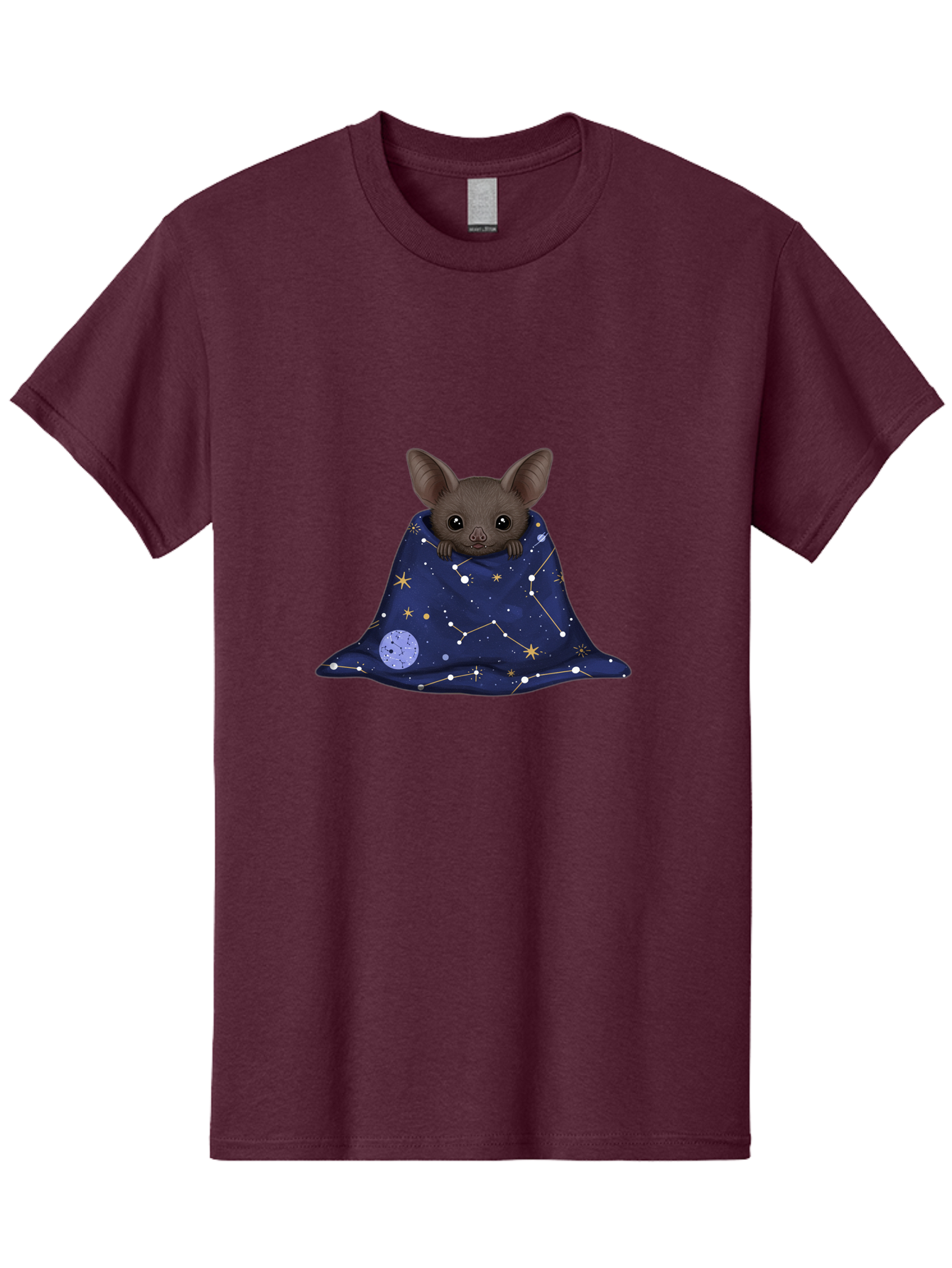 Bat-In-A-Starry-Blanket-1 Men'S Graphic Tee, 100% Cotton, Comfortable Casual Summer Wear, Machine Washable, Vintage Camera, Old Camera, Antique Camera, Black Camera, Classic Photography, Photography Equipment, Nostalgic Device, Film Camera, Bal761