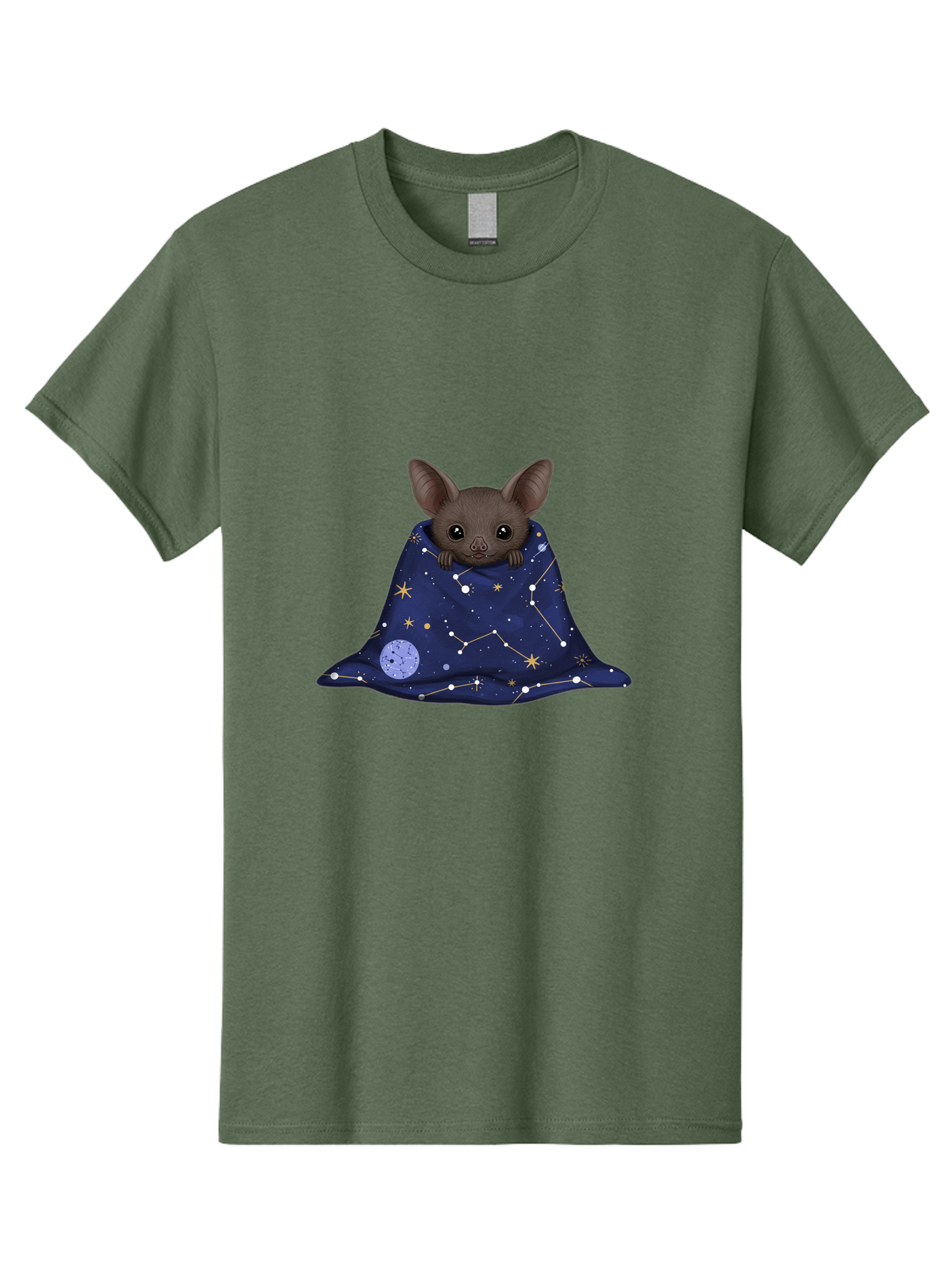 Bat-In-A-Starry-Blanket-1 Men'S Graphic Tee, 100% Cotton, Comfortable Casual Summer Wear, Machine Washable, Vintage Camera, Old Camera, Antique Camera, Black Camera, Classic Photography, Photography Equipment, Nostalgic Device, Film Camera, Bal761