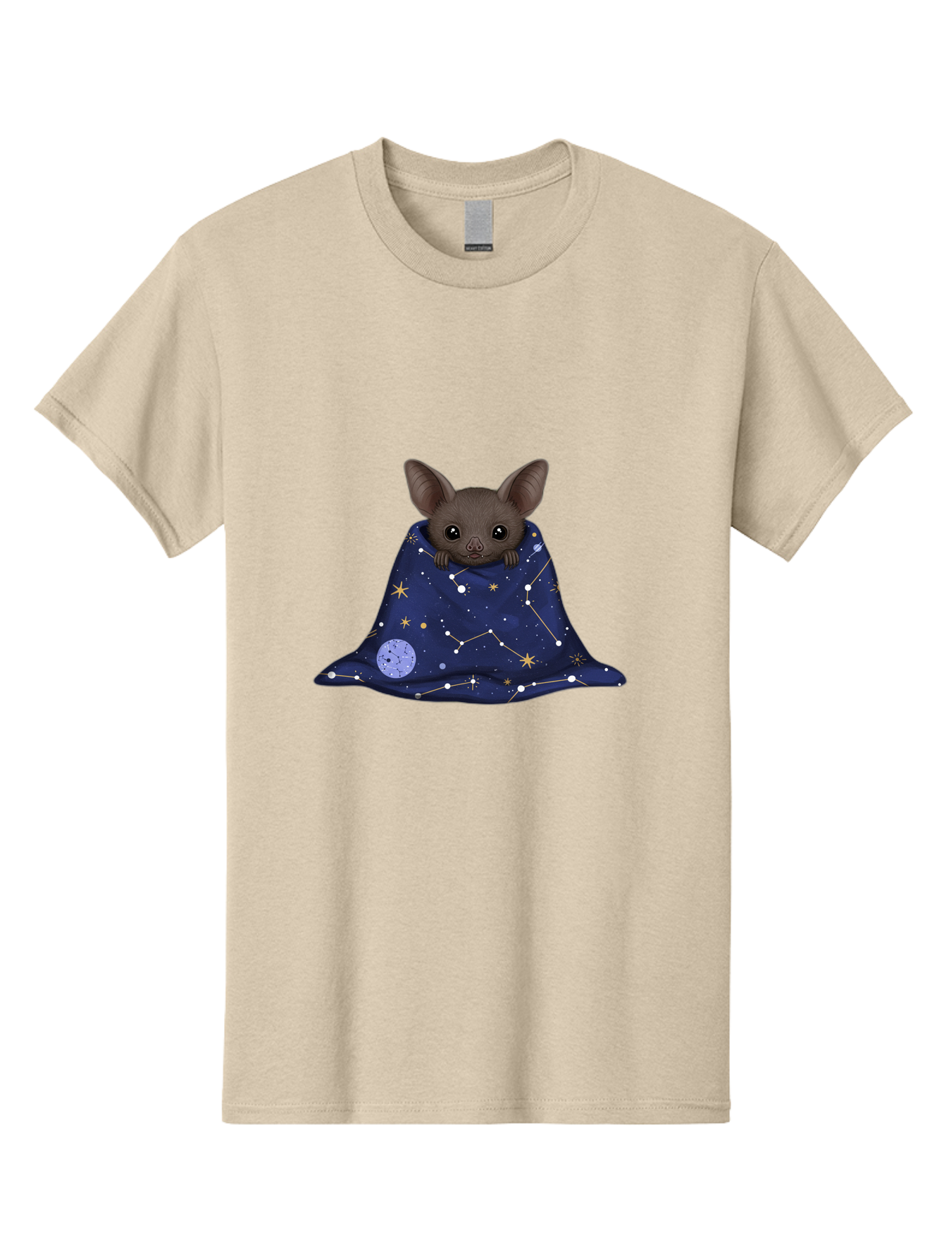 Bat-In-A-Starry-Blanket-1 Men'S Graphic Tee, 100% Cotton, Comfortable Casual Summer Wear, Machine Washable, Vintage Camera, Old Camera, Antique Camera, Black Camera, Classic Photography, Photography Equipment, Nostalgic Device, Film Camera, Bal761