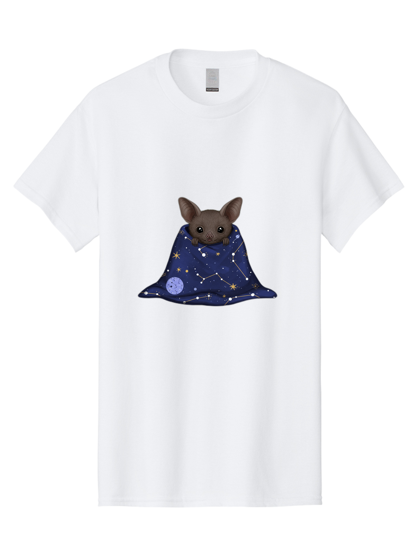Bat-In-A-Starry-Blanket-1 Men'S Graphic Tee, 100% Cotton, Comfortable Casual Summer Wear, Machine Washable, Vintage Camera, Old Camera, Antique Camera, Black Camera, Classic Photography, Photography Equipment, Nostalgic Device, Film Camera, Bal761