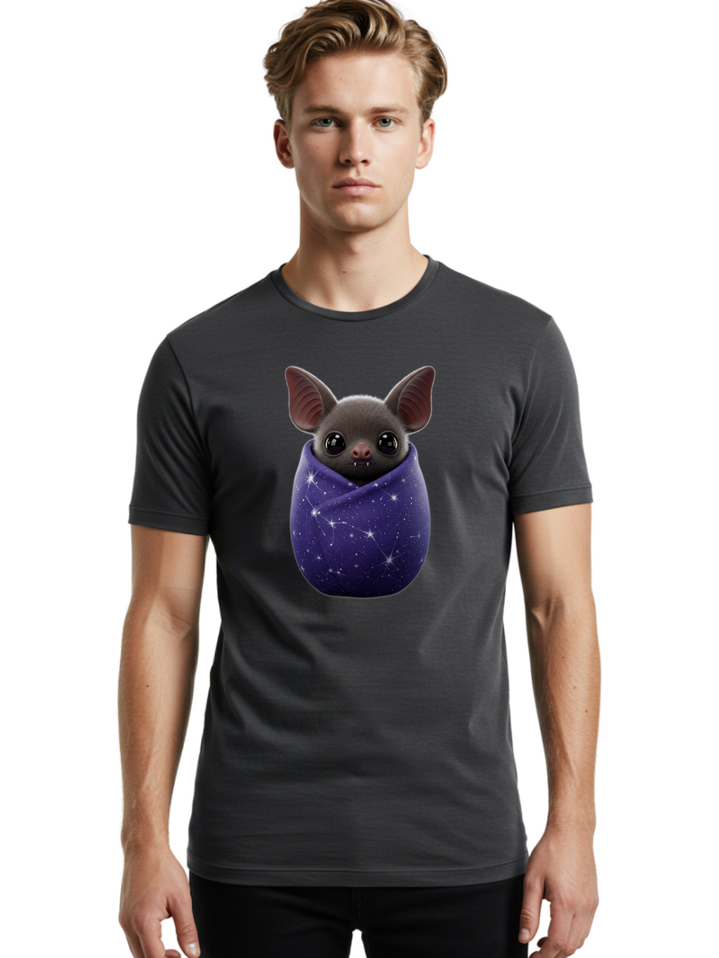Bat-In-Purple-Cocoon Men'S Graphic Tee, 100% Cotton, Comfortable Casual Summer Wear, Machine Washable, Vintage Camera, Old Camera, Antique Camera, Black Camera, Classic Photography, Photography Equipment, Nostalgic Device, Film Camera, Bal764