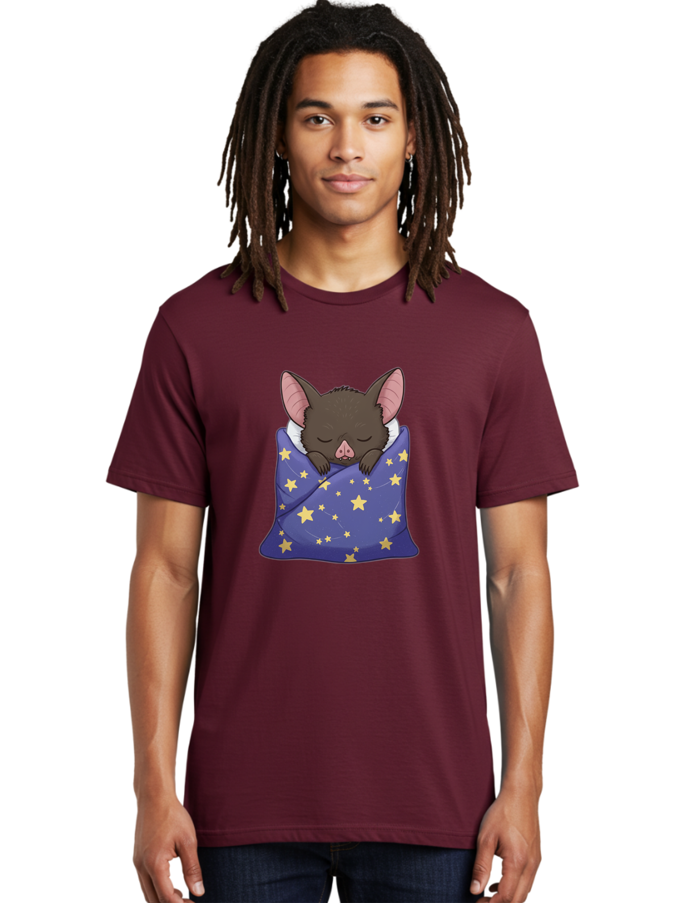 Bat-In-Stars-Blanket Men'S Graphic Tee, 100% Cotton, Comfortable Casual Summer Wear, Machine Washable, Vintage Camera, Old Camera, Antique Camera, Black Camera, Classic Photography, Photography Equipment, Nostalgic Device, Film Camera, Bal767