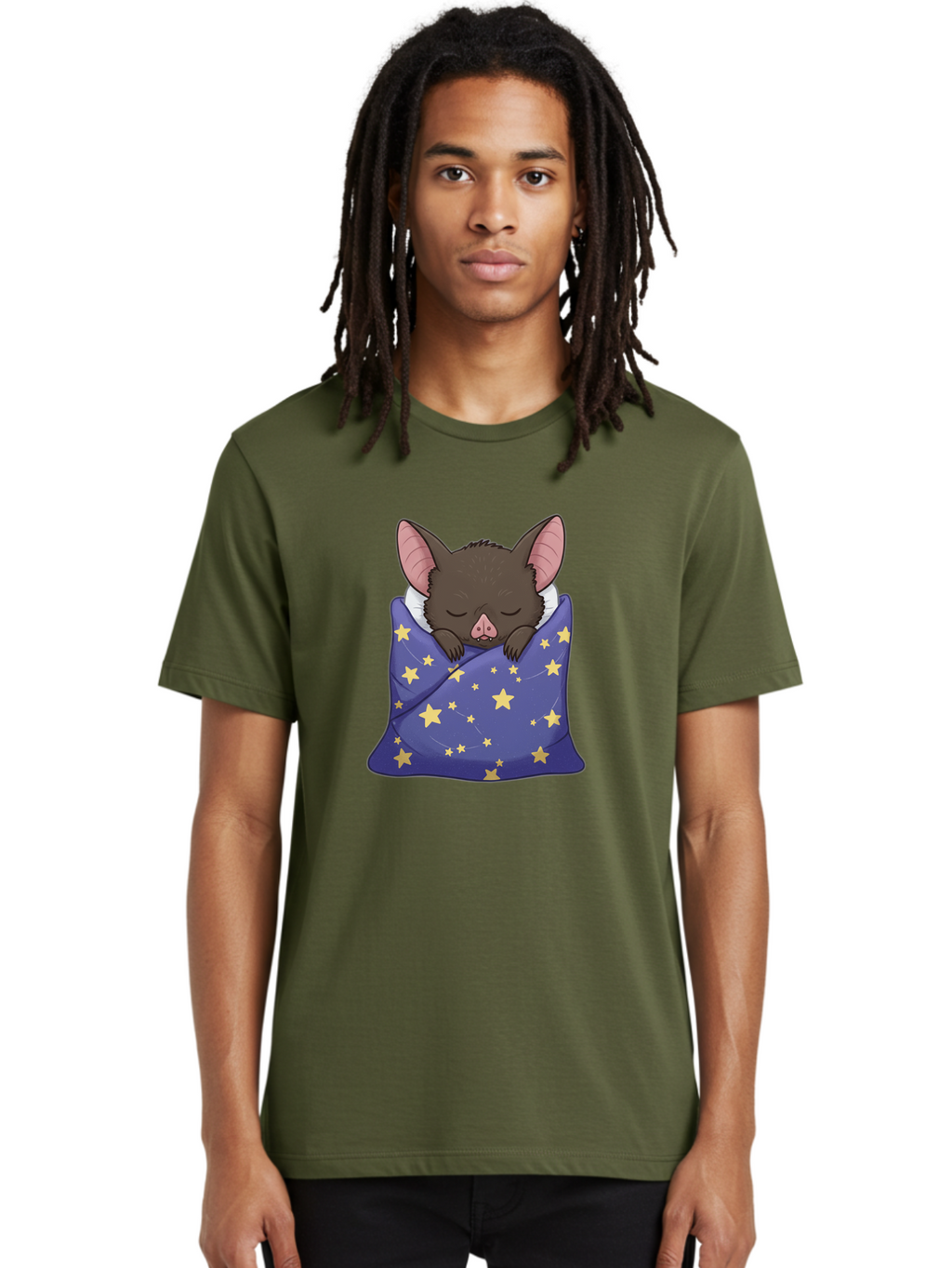 Bat-In-Stars-Blanket Men'S Graphic Tee, 100% Cotton, Comfortable Casual Summer Wear, Machine Washable, Vintage Camera, Old Camera, Antique Camera, Black Camera, Classic Photography, Photography Equipment, Nostalgic Device, Film Camera, Bal767
