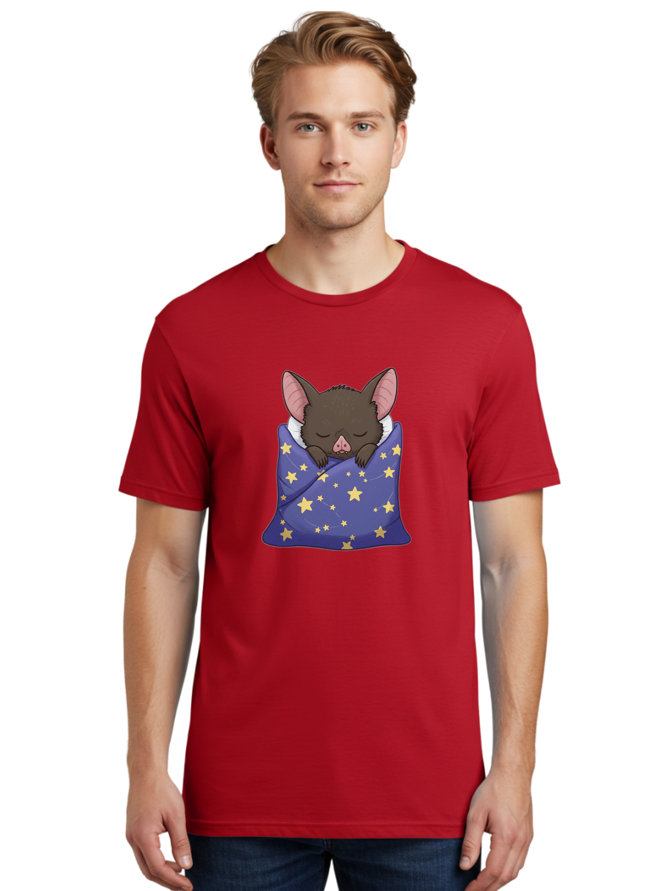 Bat-In-Stars-Blanket Men'S Graphic Tee, 100% Cotton, Comfortable Casual Summer Wear, Machine Washable, Vintage Camera, Old Camera, Antique Camera, Black Camera, Classic Photography, Photography Equipment, Nostalgic Device, Film Camera, Bal767