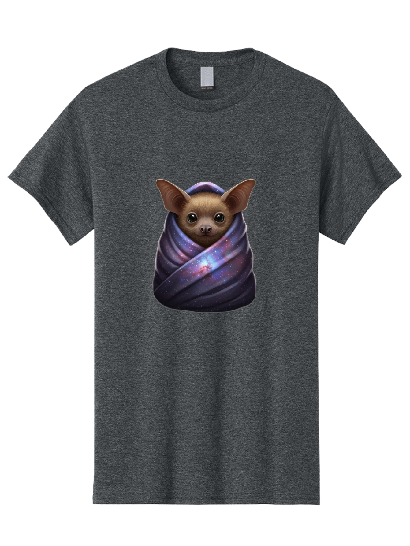 Bat-Wrapped-In-Galaxy-Blanket-1 Men'S Graphic Tee, 100% Cotton, Comfortable Casual Summer Wear, Machine Washable, Vintage Camera, Old Camera, Antique Camera, Black Camera, Classic Photography, Photography Equipment, Nostalgic Device, Bal768