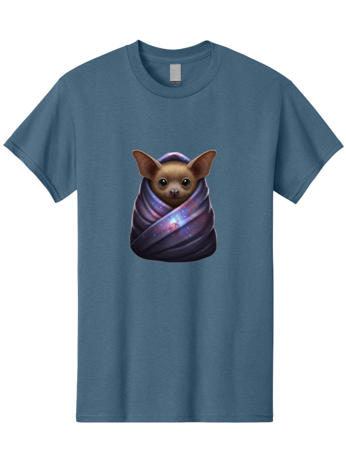 Bat-Wrapped-In-Galaxy-Blanket-1 Men'S Graphic Tee, 100% Cotton, Comfortable Casual Summer Wear, Machine Washable, Vintage Camera, Old Camera, Antique Camera, Black Camera, Classic Photography, Photography Equipment, Nostalgic Device, Bal768
