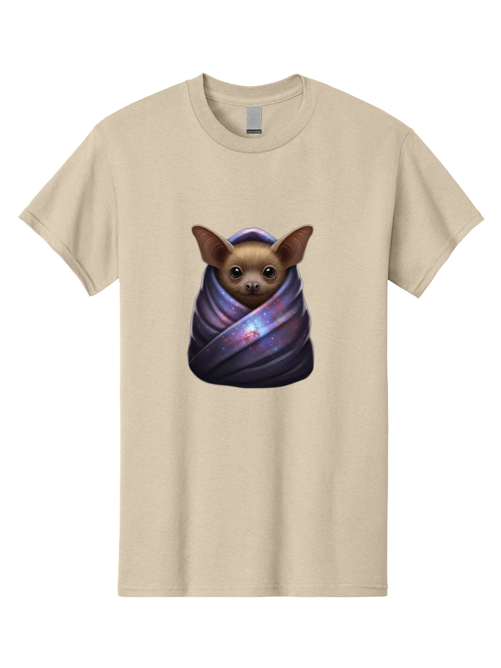 Bat-Wrapped-In-Galaxy-Blanket-1 Men'S Graphic Tee, 100% Cotton, Comfortable Casual Summer Wear, Machine Washable, Vintage Camera, Old Camera, Antique Camera, Black Camera, Classic Photography, Photography Equipment, Nostalgic Device, Bal768
