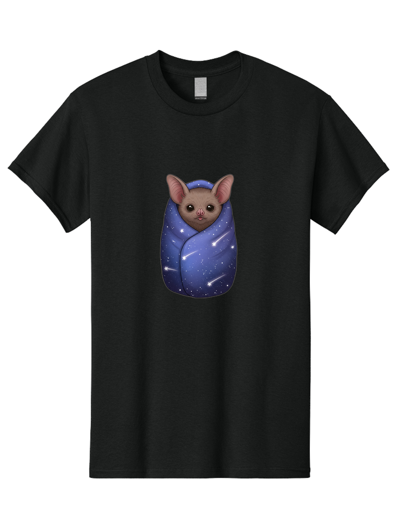 Bat-Wrapped-In-Galaxy-Blanket-2 Men'S Graphic Tee, 100% Cotton, Comfortable Casual Summer Wear, Machine Washable, Vintage Camera, Old Camera, Antique Camera, Black Camera, Classic Photography, Photography Equipment, Nostalgic Device, Bal769