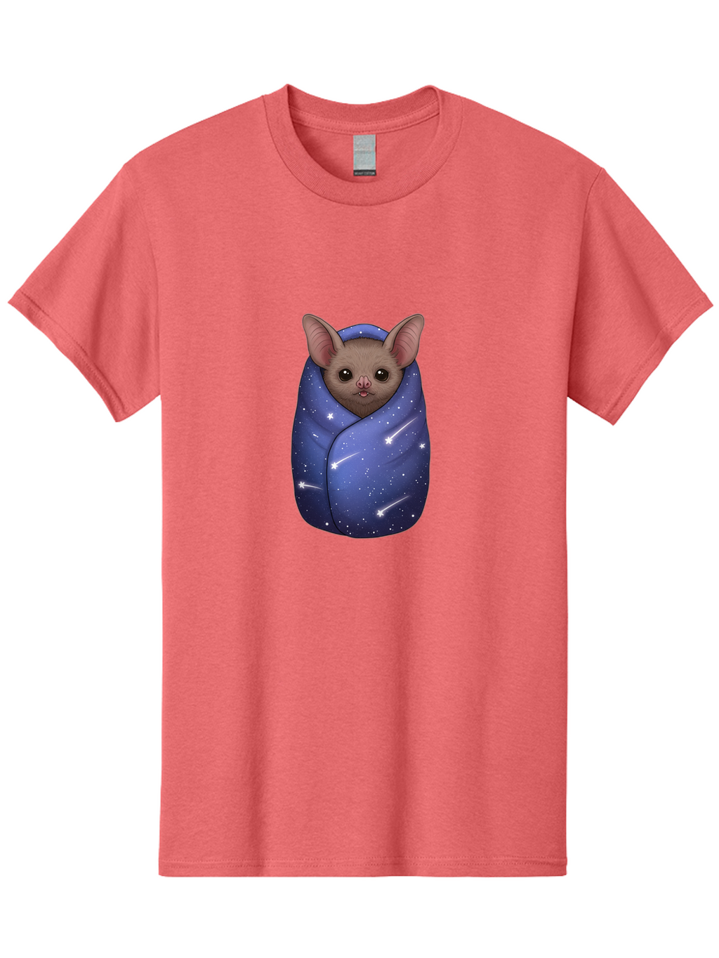 Bat-Wrapped-In-Galaxy-Blanket-2 Men'S Graphic Tee, 100% Cotton, Comfortable Casual Summer Wear, Machine Washable, Vintage Camera, Old Camera, Antique Camera, Black Camera, Classic Photography, Photography Equipment, Nostalgic Device, Bal769