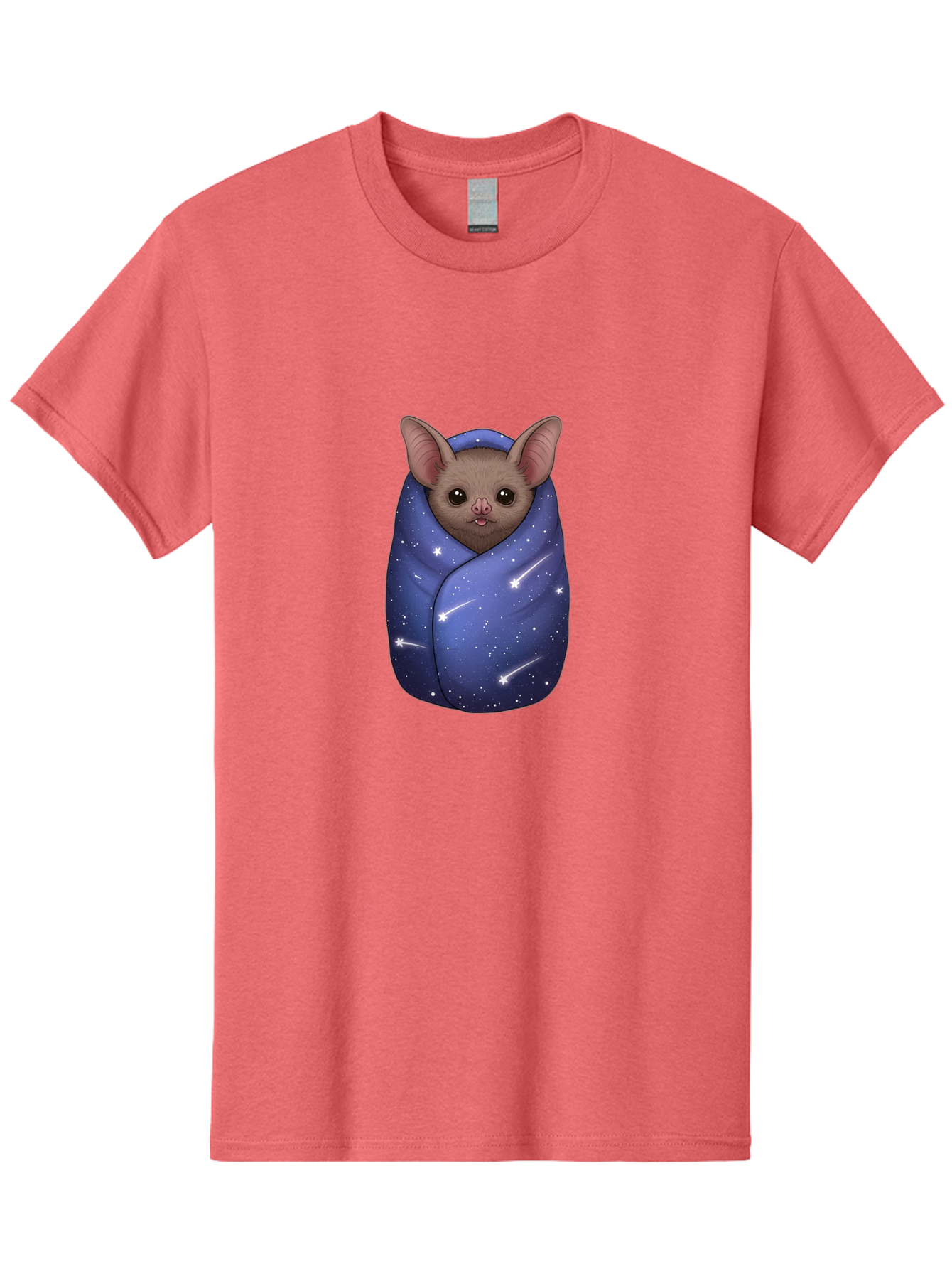 Bat-Wrapped-In-Galaxy-Blanket-2 Men'S Graphic Tee, 100% Cotton, Comfortable Casual Summer Wear, Machine Washable, Vintage Camera, Old Camera, Antique Camera, Black Camera, Classic Photography, Photography Equipment, Nostalgic Device, Bal769