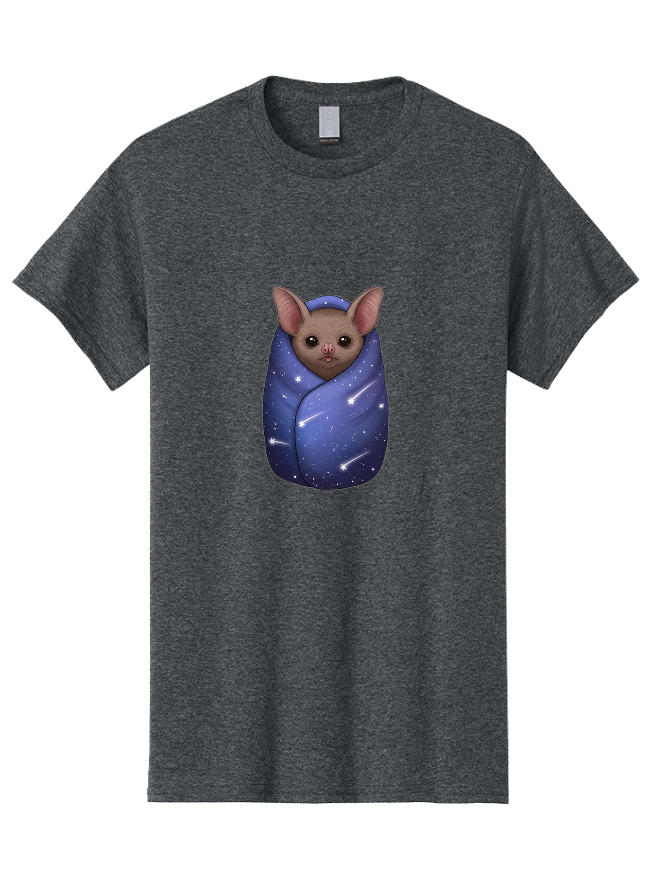Bat-Wrapped-In-Galaxy-Blanket-2 Men'S Graphic Tee, 100% Cotton, Comfortable Casual Summer Wear, Machine Washable, Vintage Camera, Old Camera, Antique Camera, Black Camera, Classic Photography, Photography Equipment, Nostalgic Device, Bal769