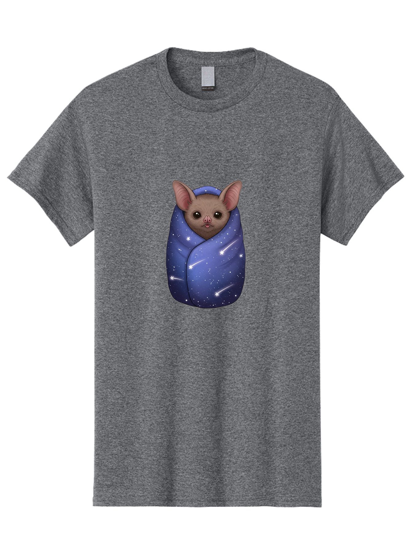 Bat-Wrapped-In-Galaxy-Blanket-2 Men'S Graphic Tee, 100% Cotton, Comfortable Casual Summer Wear, Machine Washable, Vintage Camera, Old Camera, Antique Camera, Black Camera, Classic Photography, Photography Equipment, Nostalgic Device, Bal769