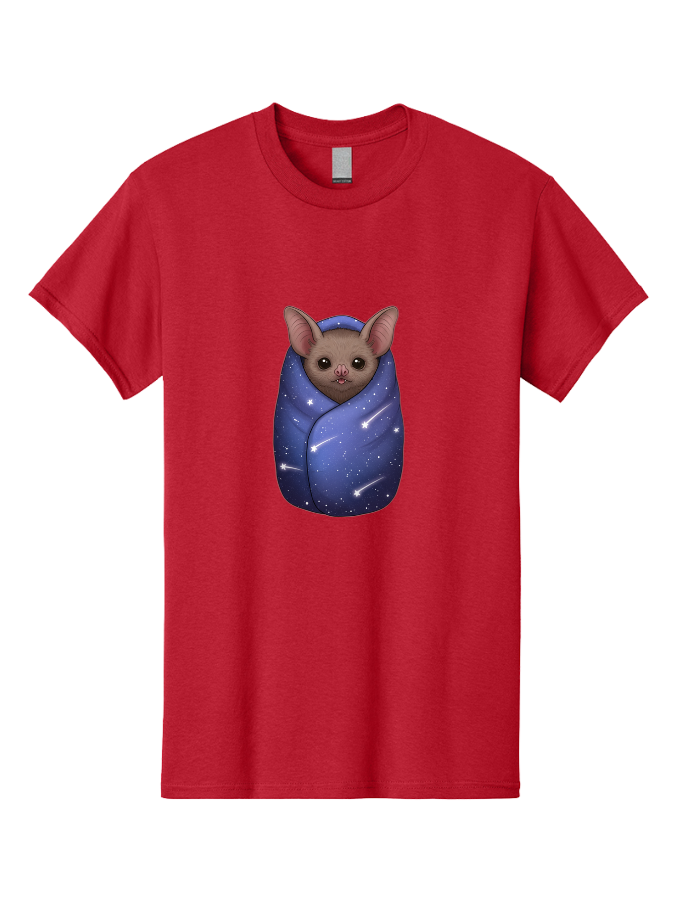 Bat-Wrapped-In-Galaxy-Blanket-2 Men'S Graphic Tee, 100% Cotton, Comfortable Casual Summer Wear, Machine Washable, Vintage Camera, Old Camera, Antique Camera, Black Camera, Classic Photography, Photography Equipment, Nostalgic Device, Bal769