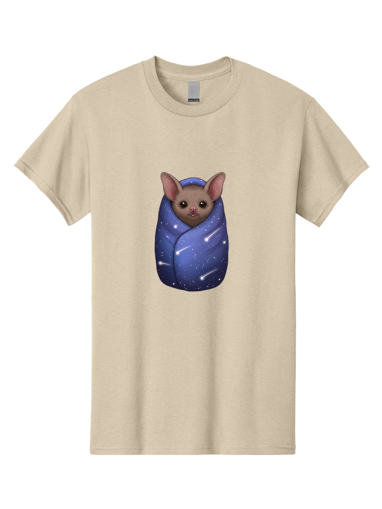 Bat-Wrapped-In-Galaxy-Blanket-2 Men'S Graphic Tee, 100% Cotton, Comfortable Casual Summer Wear, Machine Washable, Vintage Camera, Old Camera, Antique Camera, Black Camera, Classic Photography, Photography Equipment, Nostalgic Device, Bal769