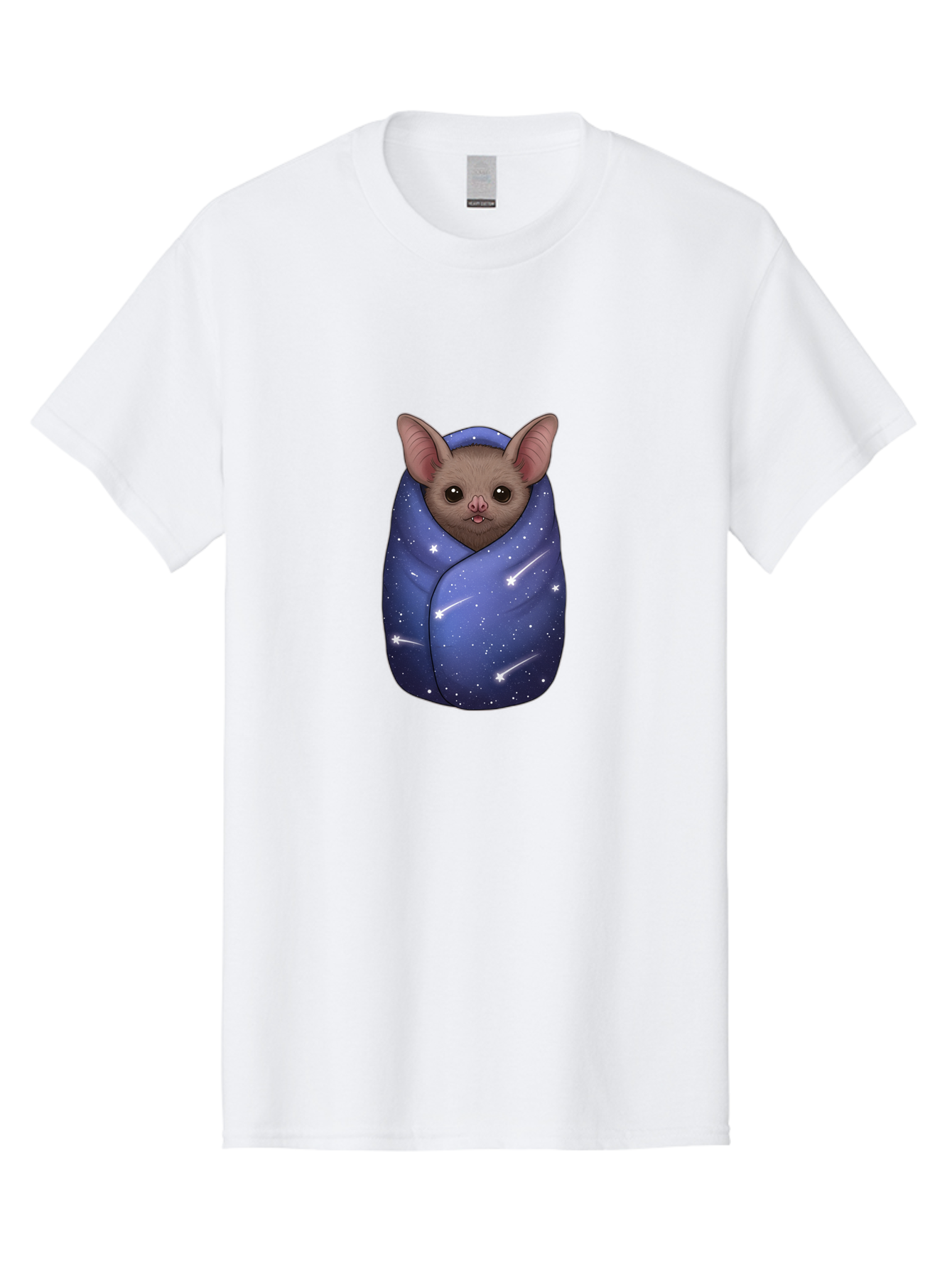 Bat-Wrapped-In-Galaxy-Blanket-2 Men'S Graphic Tee, 100% Cotton, Comfortable Casual Summer Wear, Machine Washable, Vintage Camera, Old Camera, Antique Camera, Black Camera, Classic Photography, Photography Equipment, Nostalgic Device, Bal769