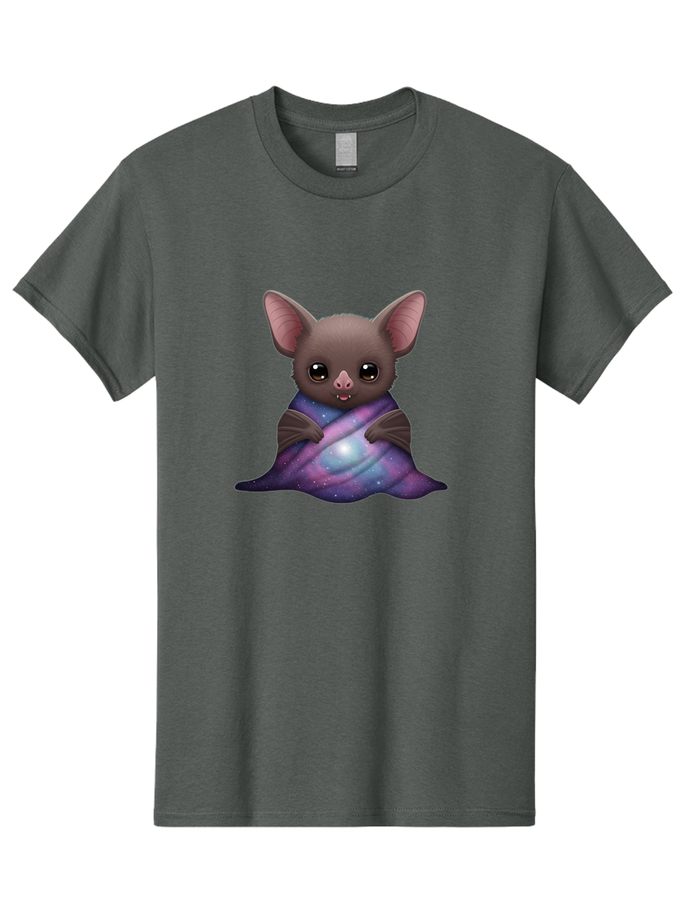 Bat-Wrapped-In-Galaxy-Blanket Men'S Graphic Tee, 100% Cotton, Comfortable Casual Summer Wear, Machine Washable, Vintage Camera, Old Camera, Antique Camera, Black Camera, Classic Photography, Photography Equipment, Nostalgic Device, Bal770